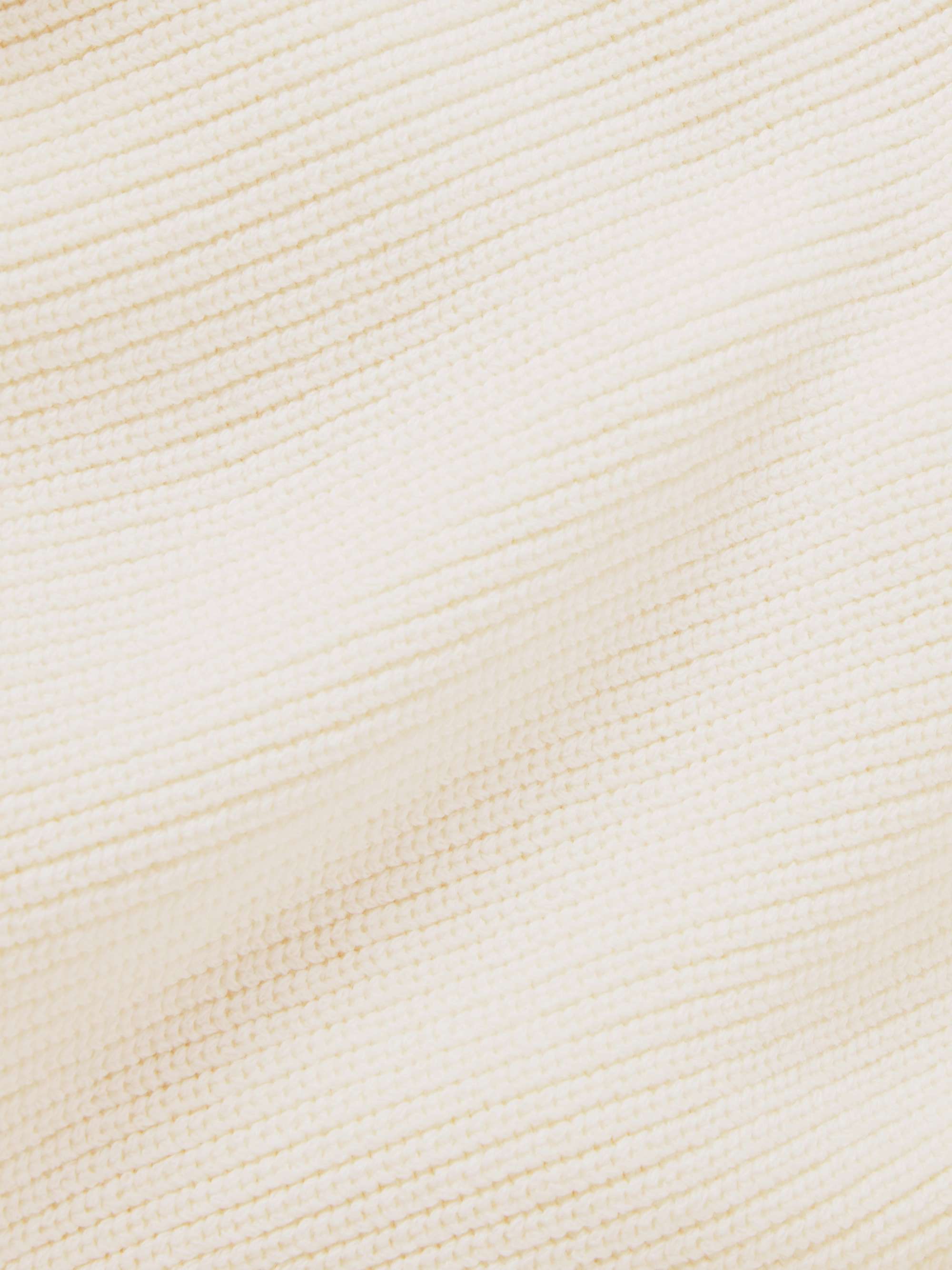 LORO PIANA Ribbed Cotton and Silk-Blend Half-Zip Sweater