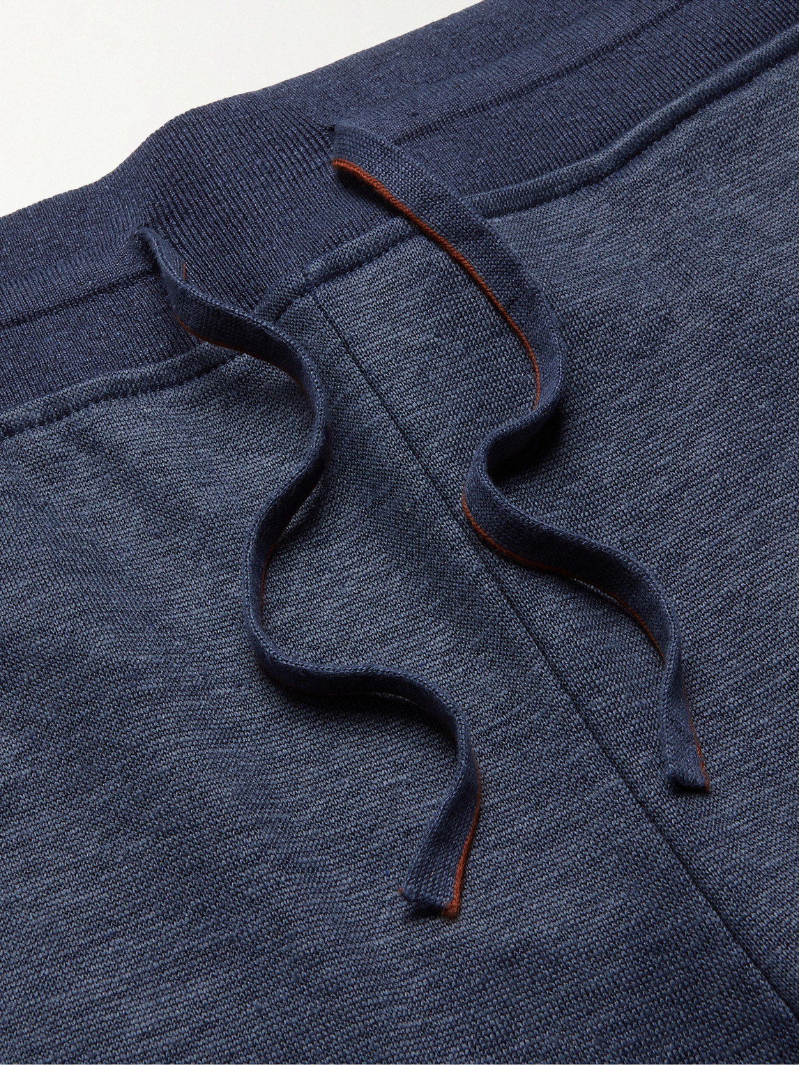 Loro Piana Tapered Stretch Linen-blend Sweatpants In Blue