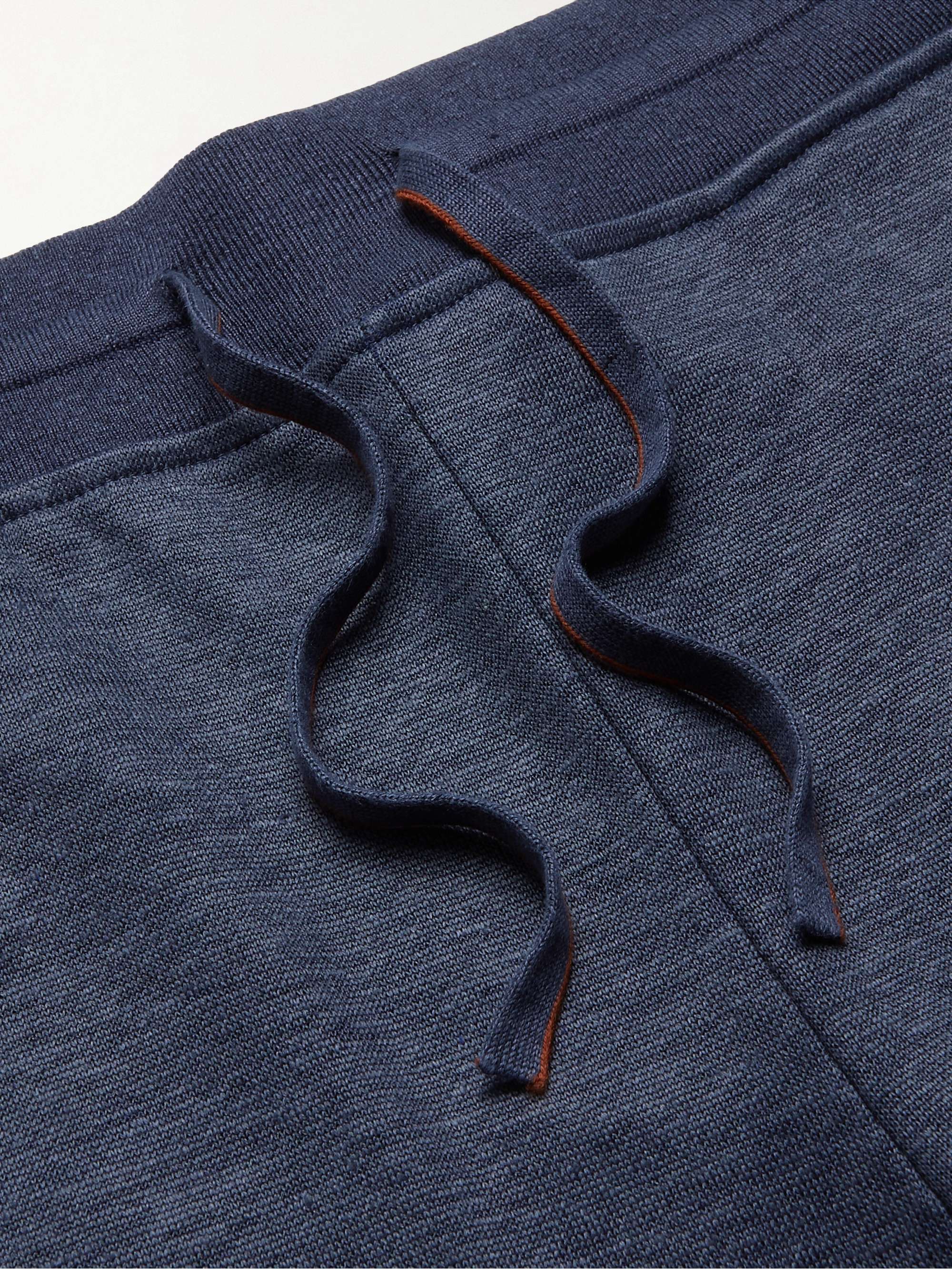 LORO PIANA Tapered Stretch Linen-Blend Sweatpants