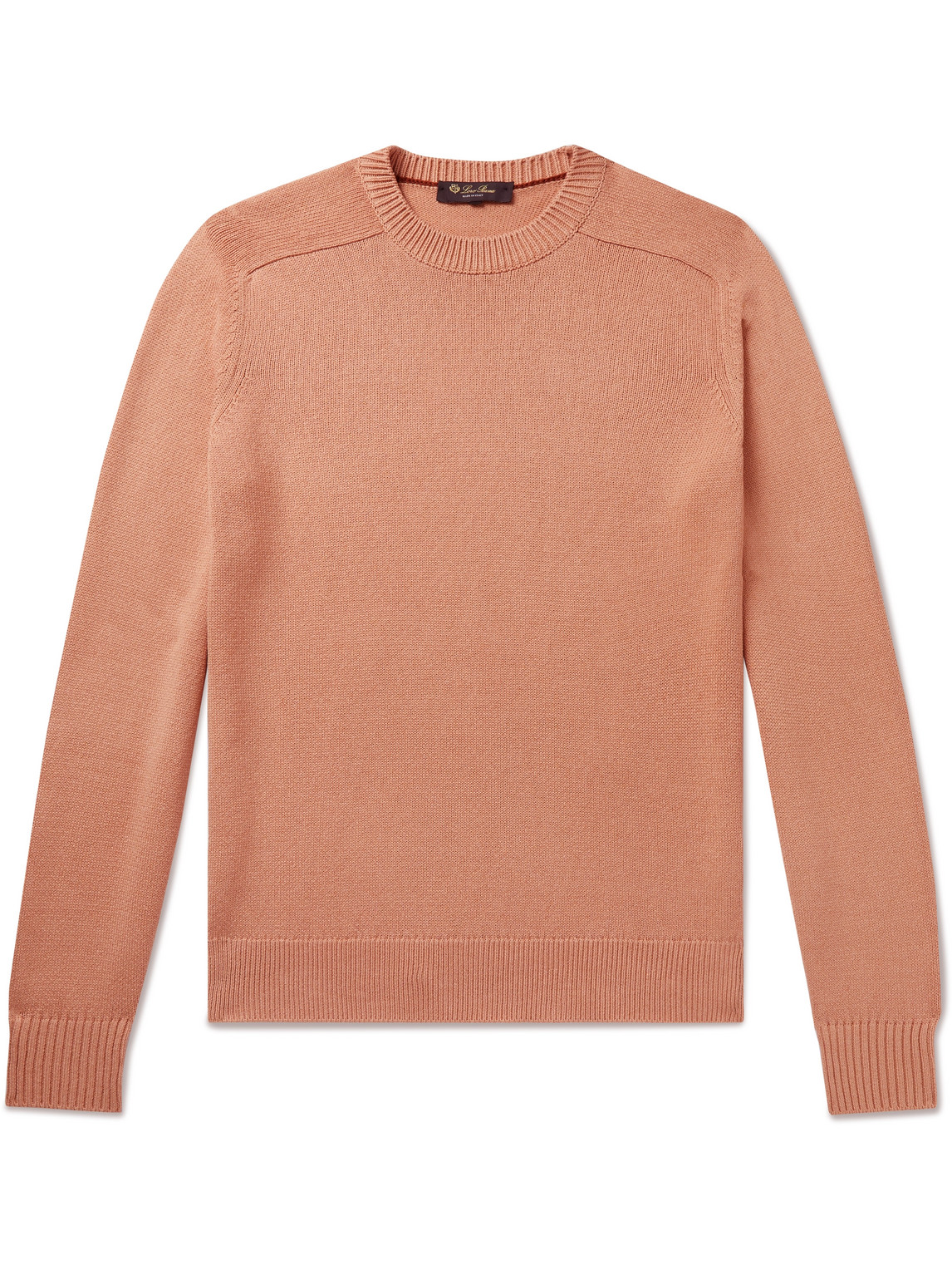 Loro Piana Men's Warwik Cotton-silk Crewneck Sweater In Orange