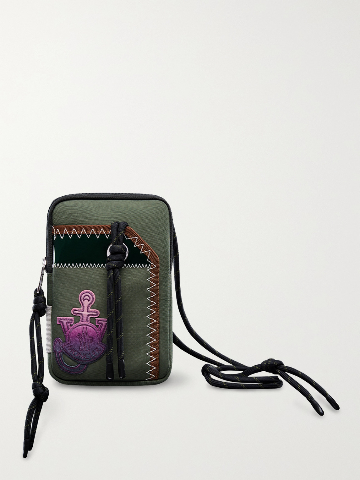 1 Moncler JW Anderson Logo-Appliquéd Canvas Phone Pouch with Lanyard