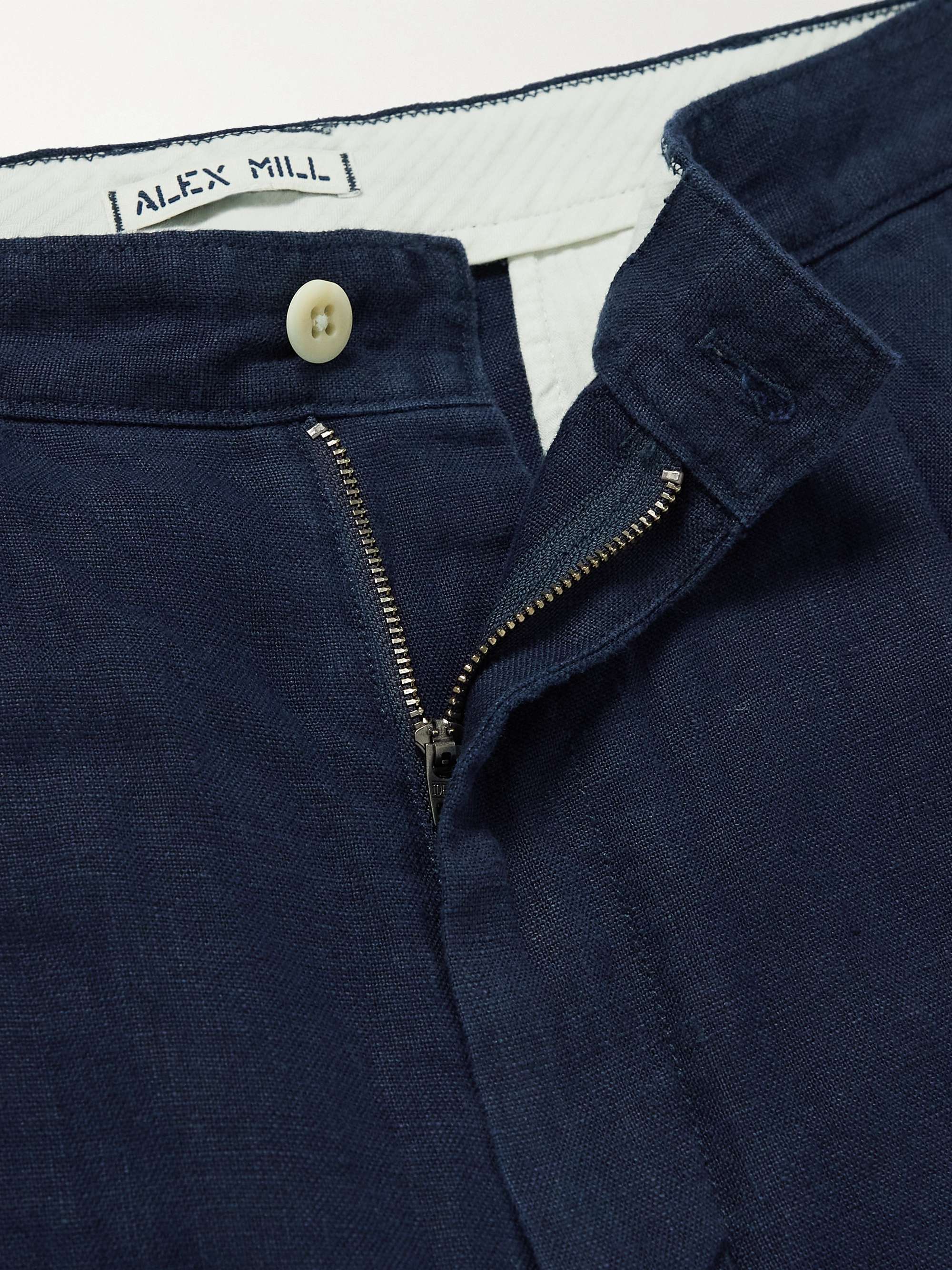 ALEX MILL Tapered Pleated Linen Suit Trousers