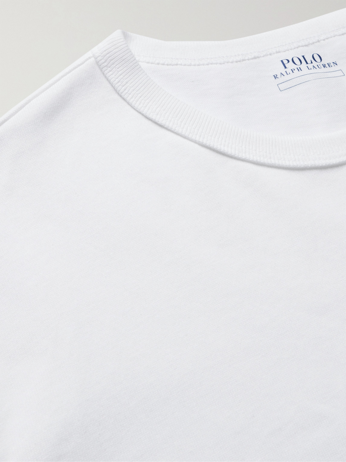 Shop Polo Ralph Lauren Logo-embroidered Cotton-jersey T-shirt In White