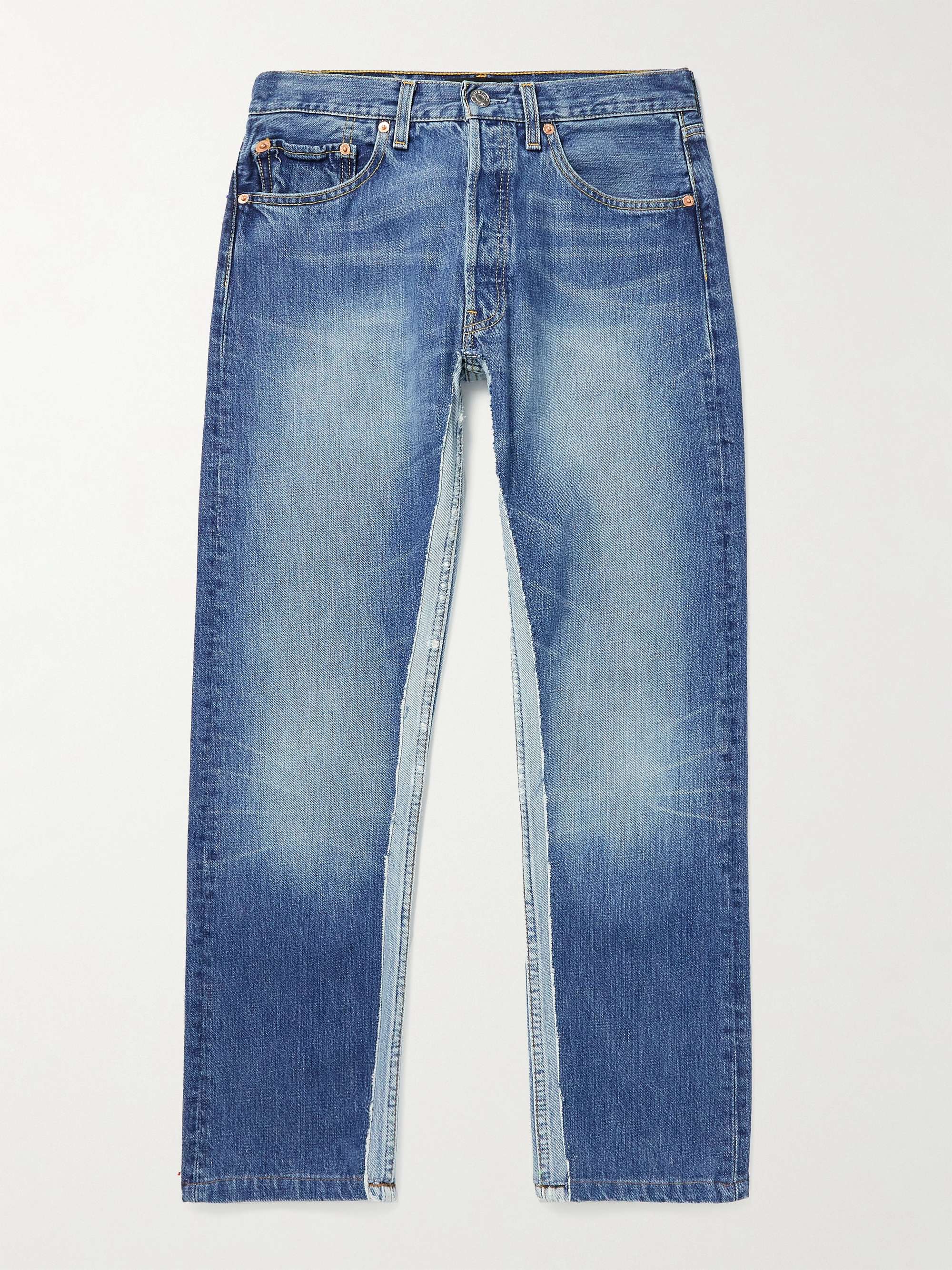 BALENCIAGA Slim-Fit Patchwork Two-Tone Recycled Jeans for Men | MR PORTER