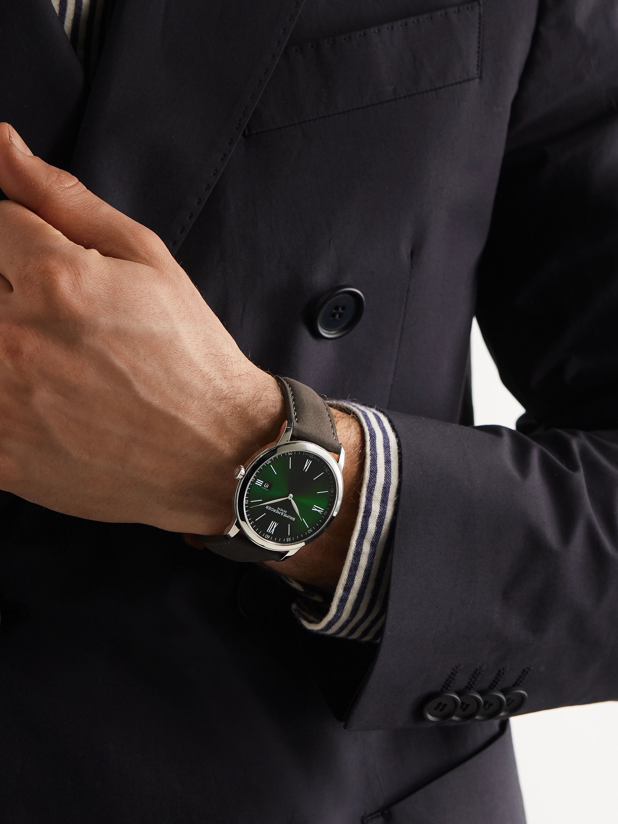 BAUME MERCIER Classima 42mm Stainless Steel and Nubuck Watch