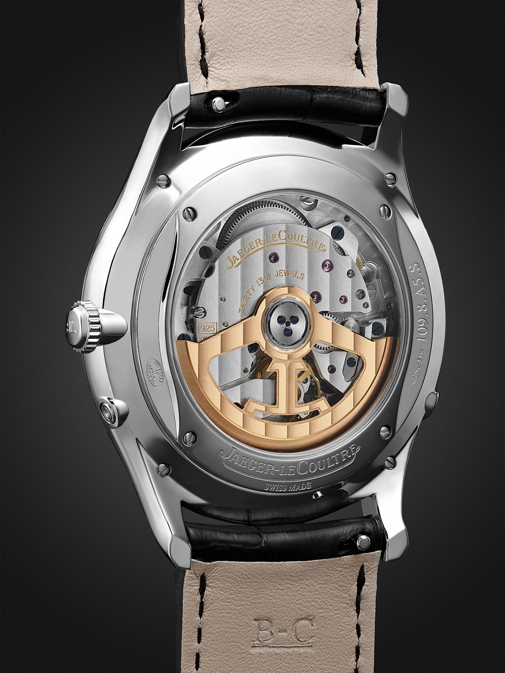 JAEGER-LECOULTRE Master Ultra Thin Automatic Moon-Phase 39mm Stainless Steel and Alligator Watch, Ref. No. 1368471