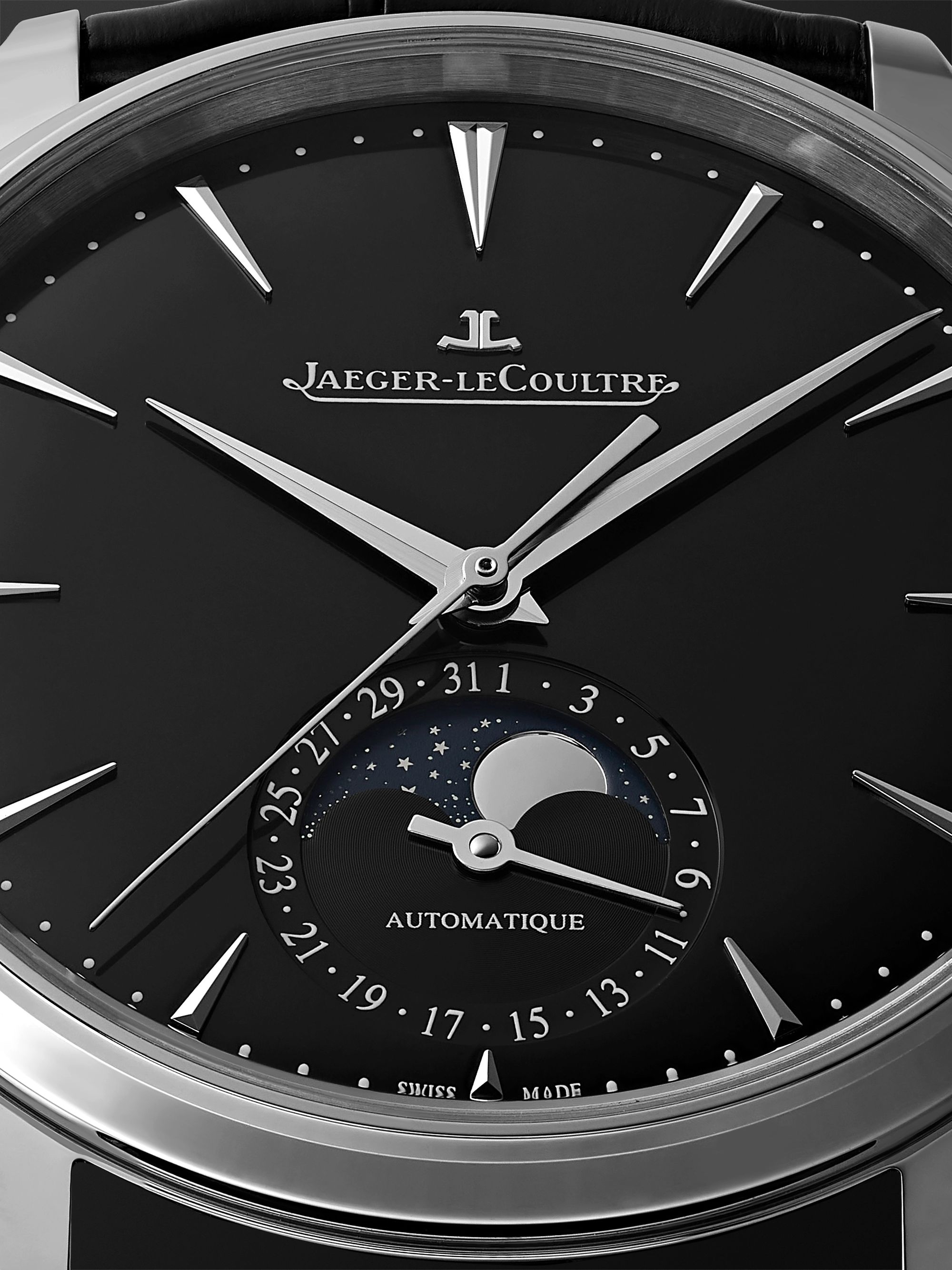 JAEGER-LECOULTRE Master Ultra Thin Automatic Moon-Phase 39mm Stainless Steel and Alligator Watch, Ref. No. 1368471