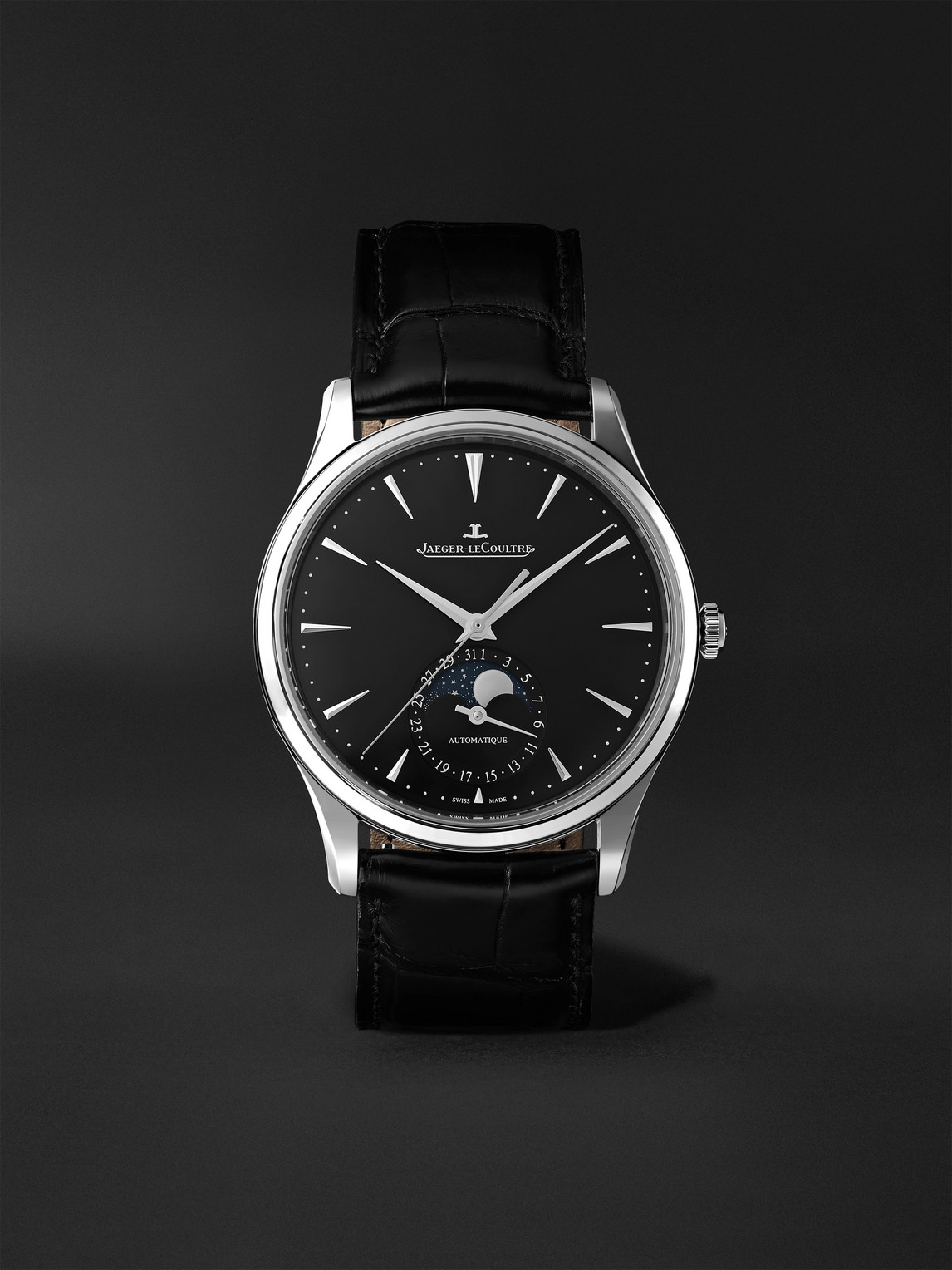 Jaeger-LeCoultre – Master Ultra Thin Automatic Moon-Phase 39mm Stainless Steel and Alligator Watch, Ref. No. 1368471