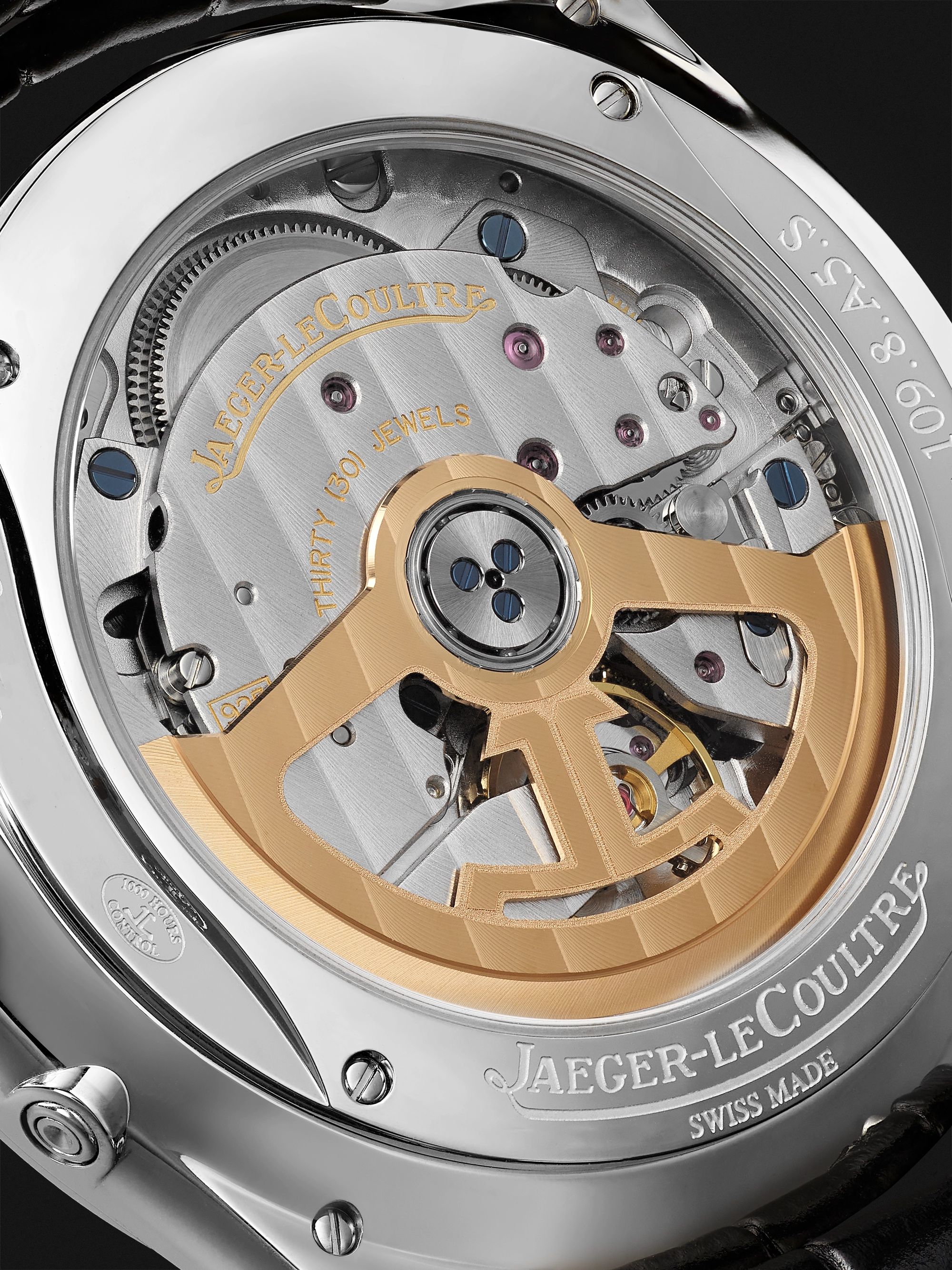 JAEGER LECOULTRE Master Ultra Thin Automatic Moon-Phase 39mm Stainless Steel and Alligator Watch, Ref. No. 1368430