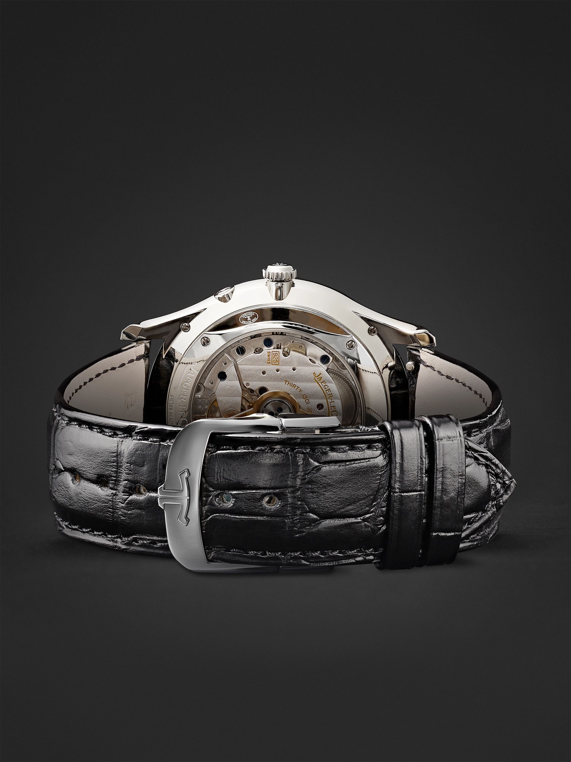 JAEGER LECOULTRE Master Ultra Thin Automatic Moon-Phase 39mm Stainless Steel and Alligator Watch, Ref. No. 1368430