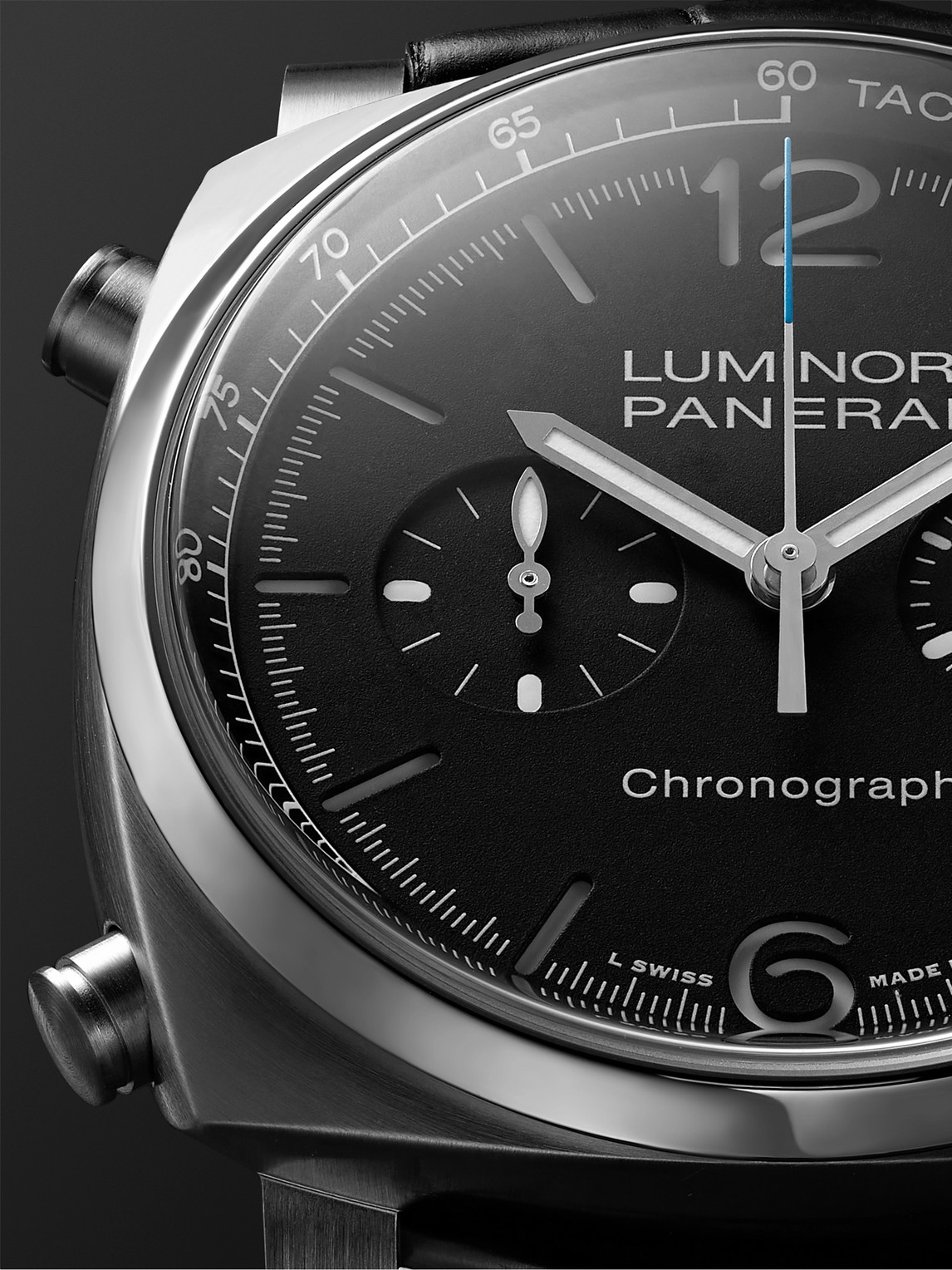 Shop Panerai Luminor Chrono Automatic Chronograph 44mm Stainless Steel And Alligator Watch, Ref. No. Pam01109 In Black