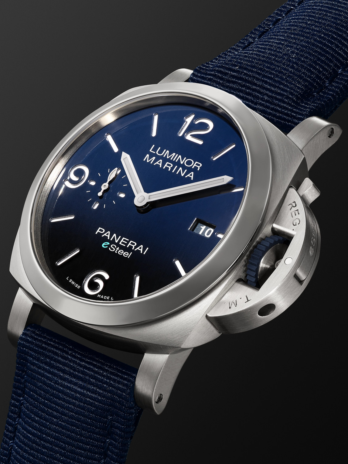 Shop Panerai Luminor Marina Automatic 44mm Esteel And Recycled Pet Watch, Ref. No. Pam01157 In Blue