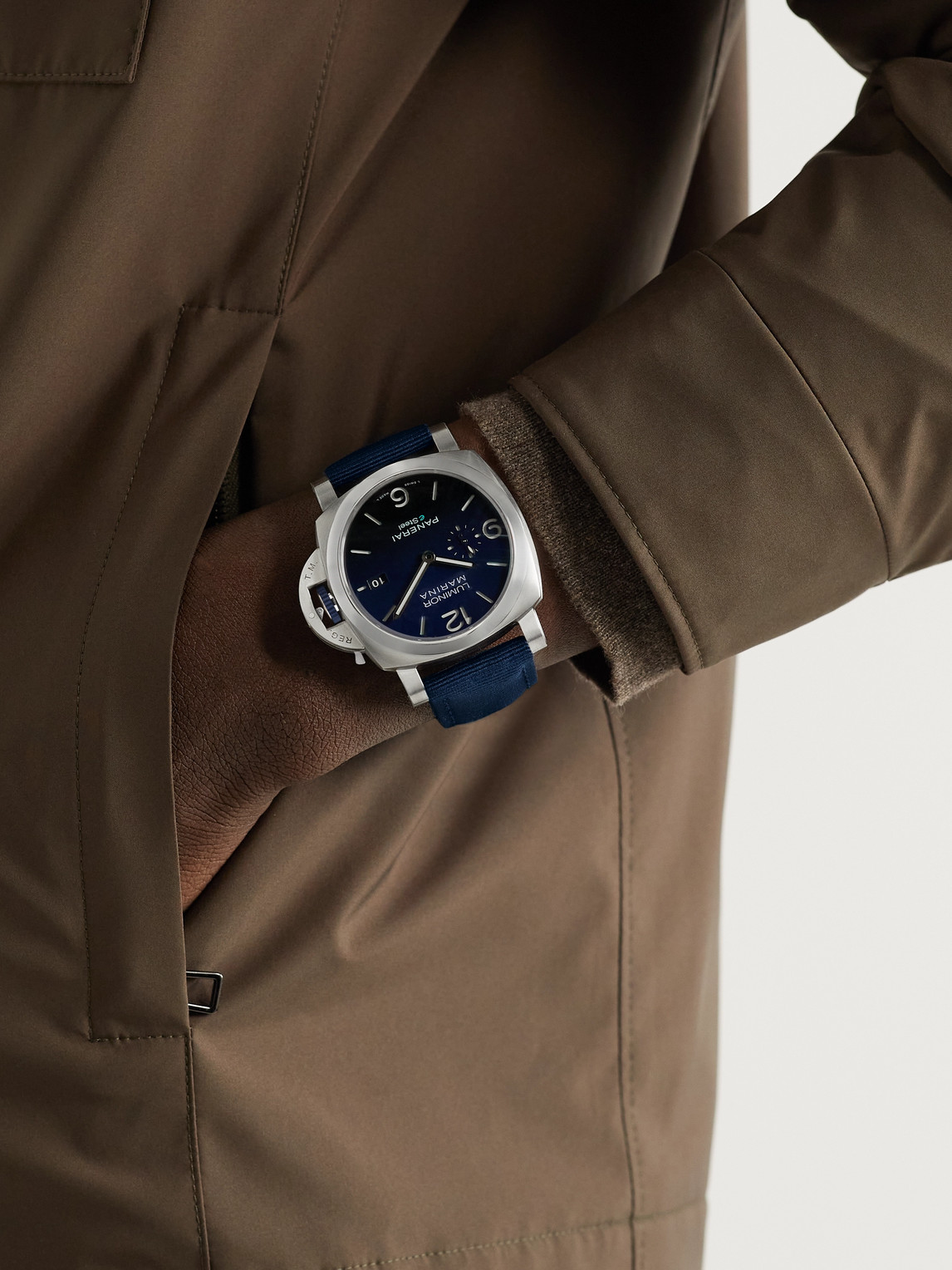 Shop Panerai Luminor Marina Automatic 44mm Esteel And Recycled Pet Watch, Ref. No. Pam01157 In Blue