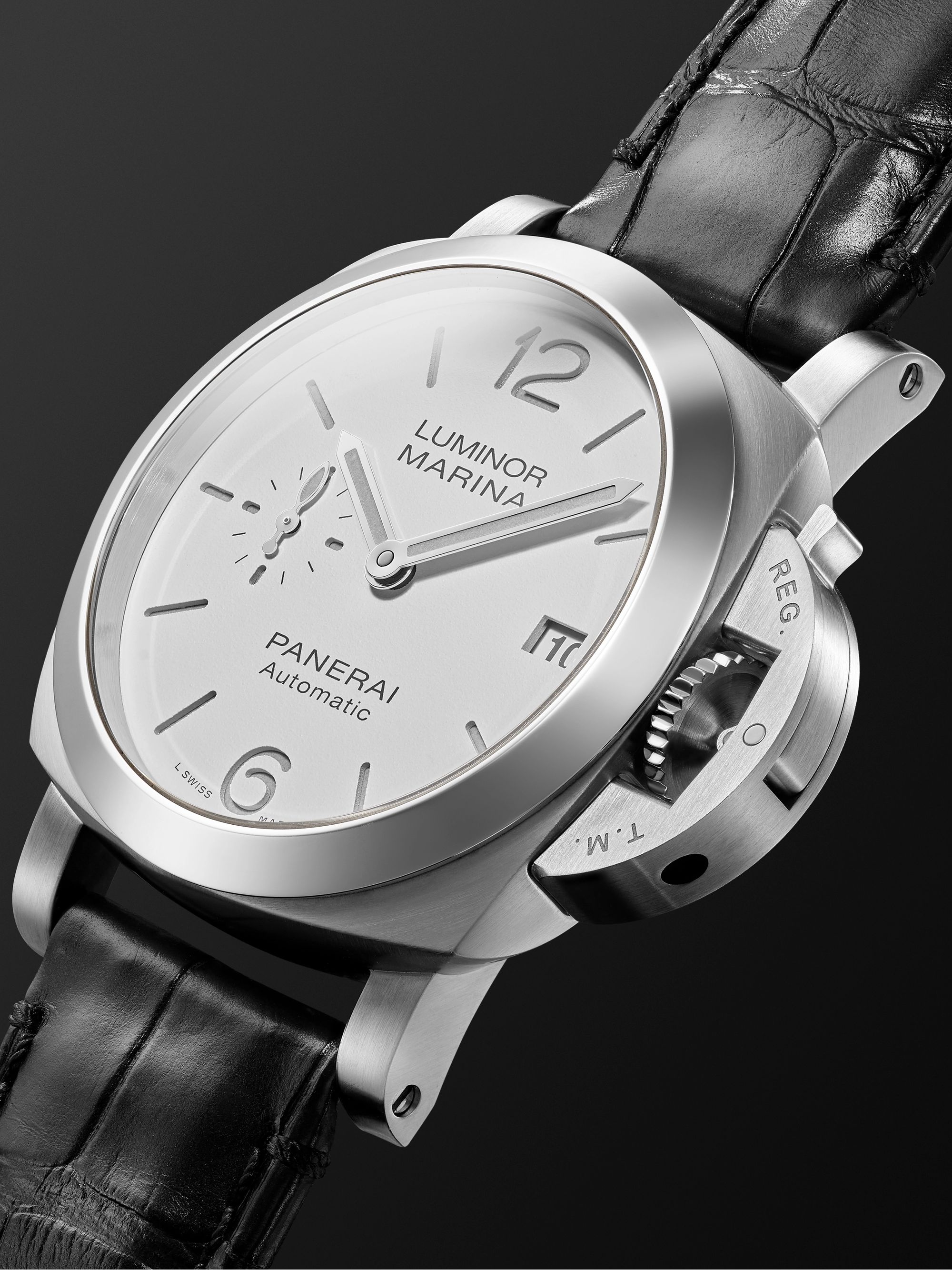 PANERAI Luminor Marina Quaranta Automatic 40mm Stainless Steel and Alligator Watch, Ref. No. PAM01271