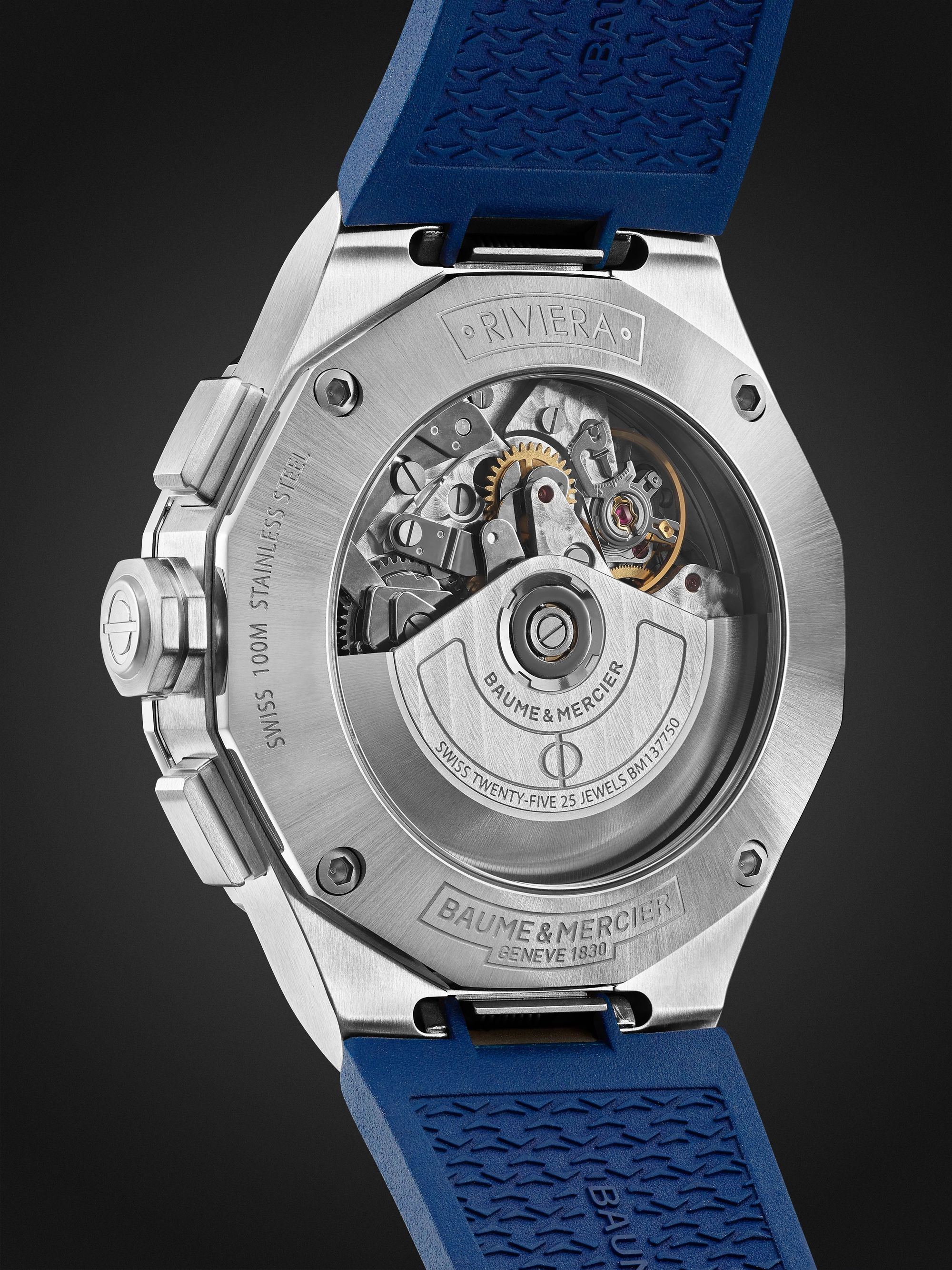 BAUME & MERCIER Riviera Baumatic Automatic Chronograph 43mm Stainless Steel and Rubber Watch, Ref. No. M0A10623