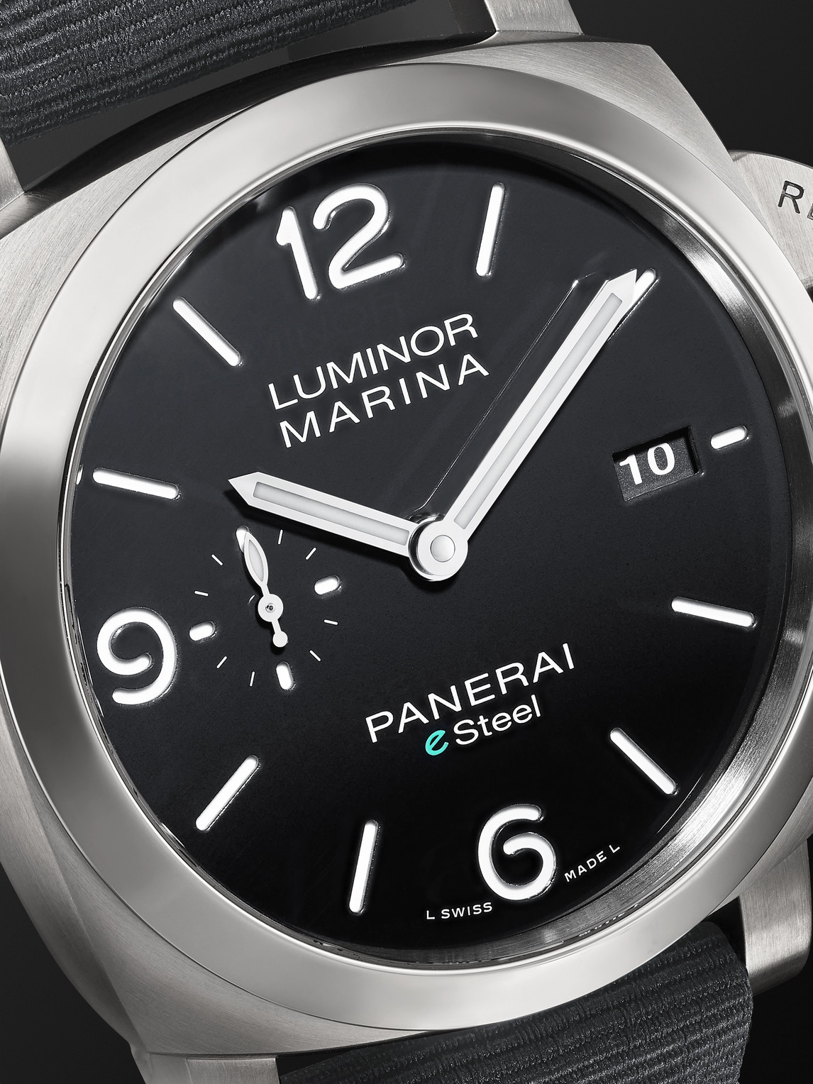 Shop Panerai Luminor Marina Automatic 44mm Esteel And Recycled Pet Watch, Ref. No. Pam01158 In Black