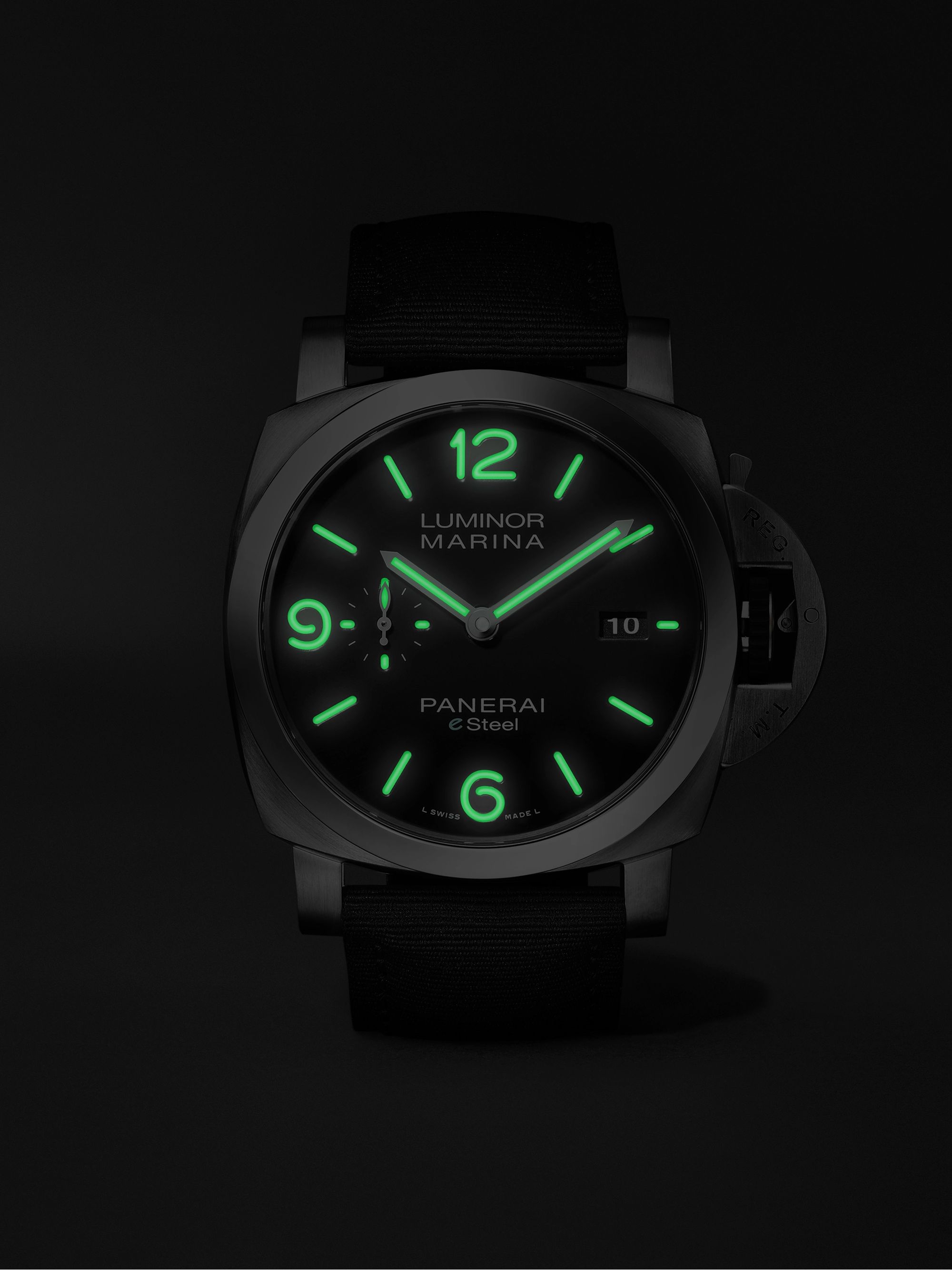 PANERAI Luminor Marina Automatic 44mm eSteel and Recycled PET Watch, Ref. No. PAM01158