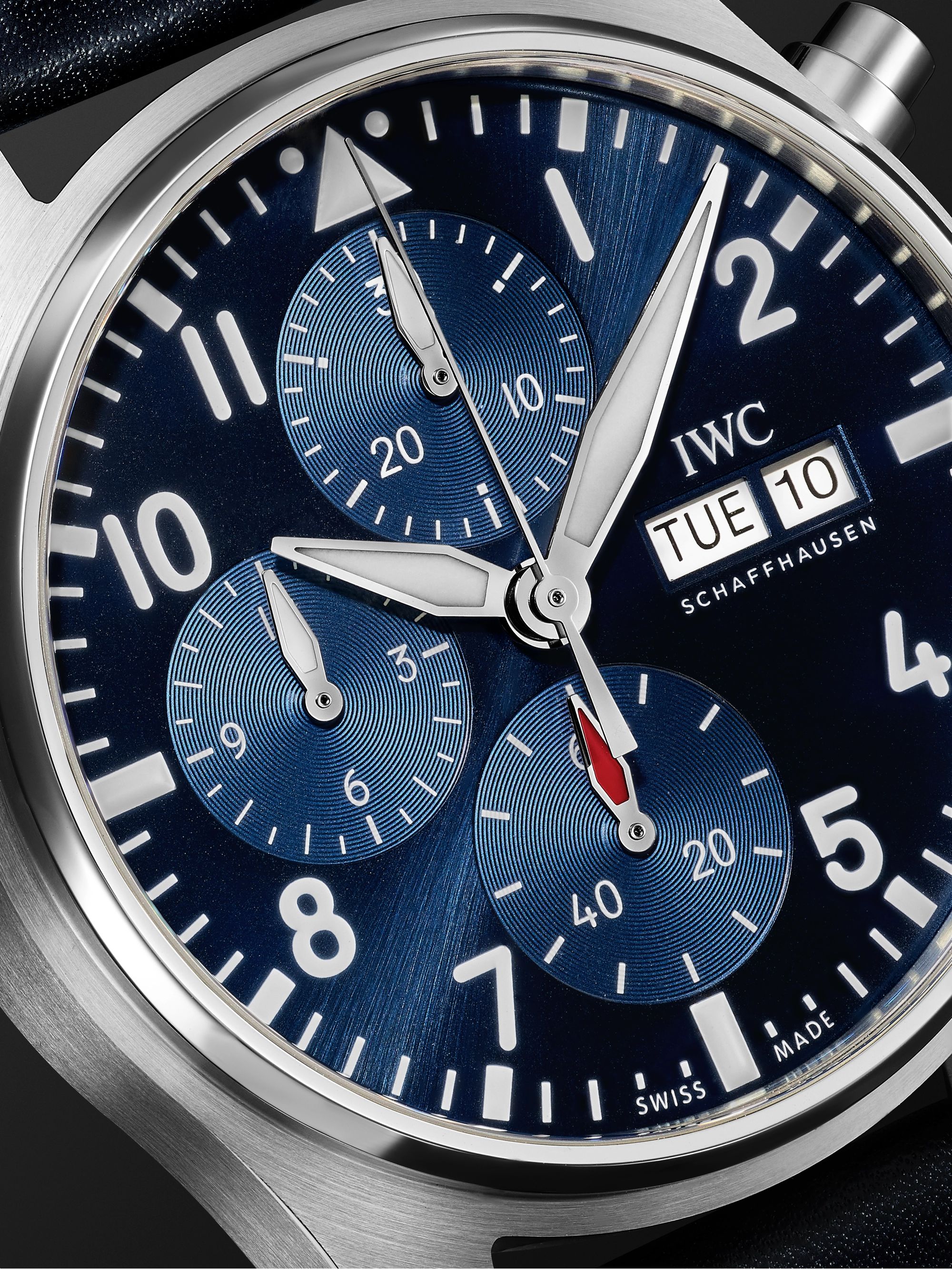 IWC SCHAFFHAUSEN Pilot's Watch Automatic Chronograph 41mm Stainless Steel and Leather Watch, Ref. No. 	IW388101