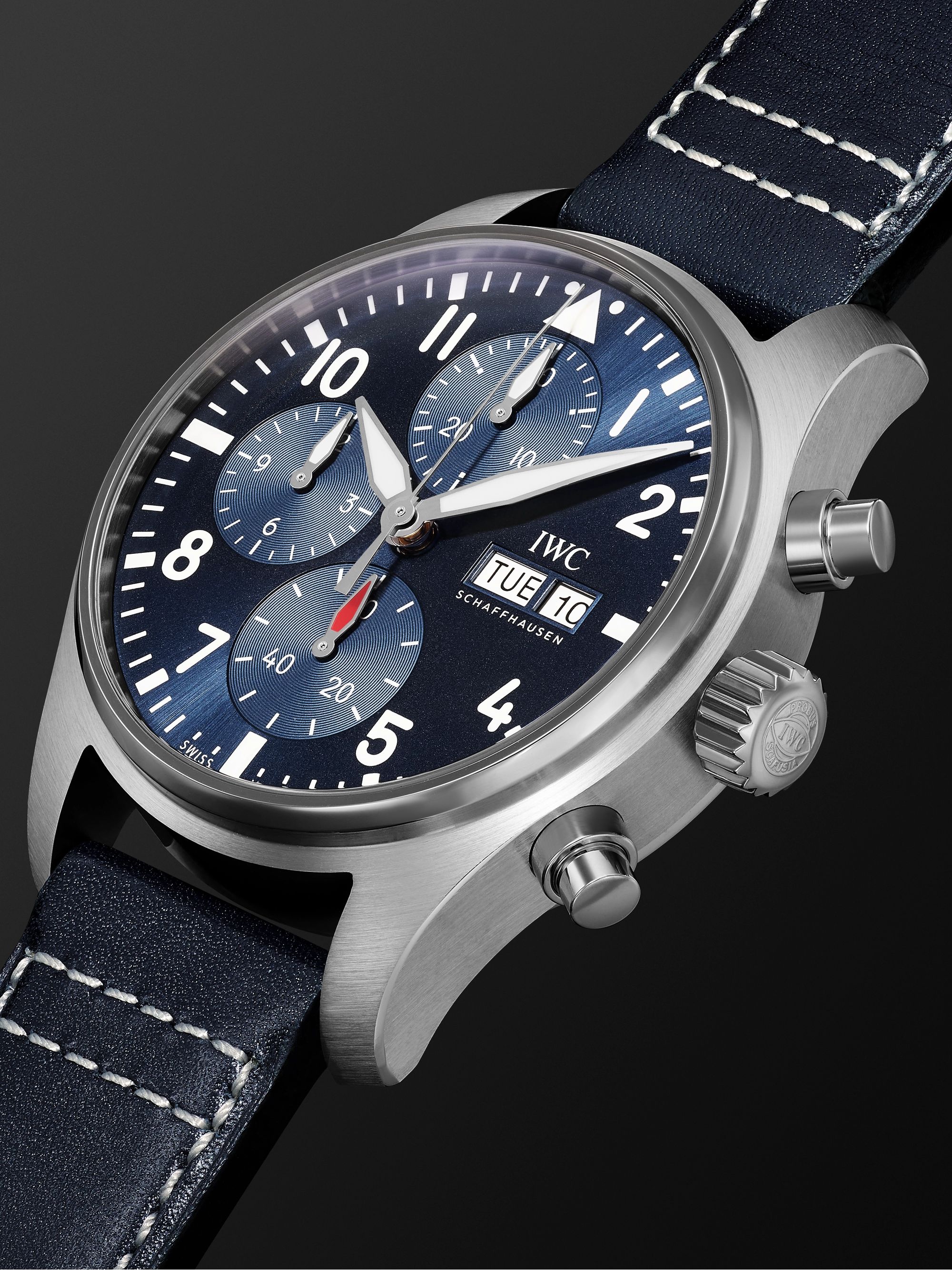 IWC SCHAFFHAUSEN Pilot's Watch Automatic Chronograph 41mm Stainless Steel and Leather Watch, Ref. No. 	IW388101