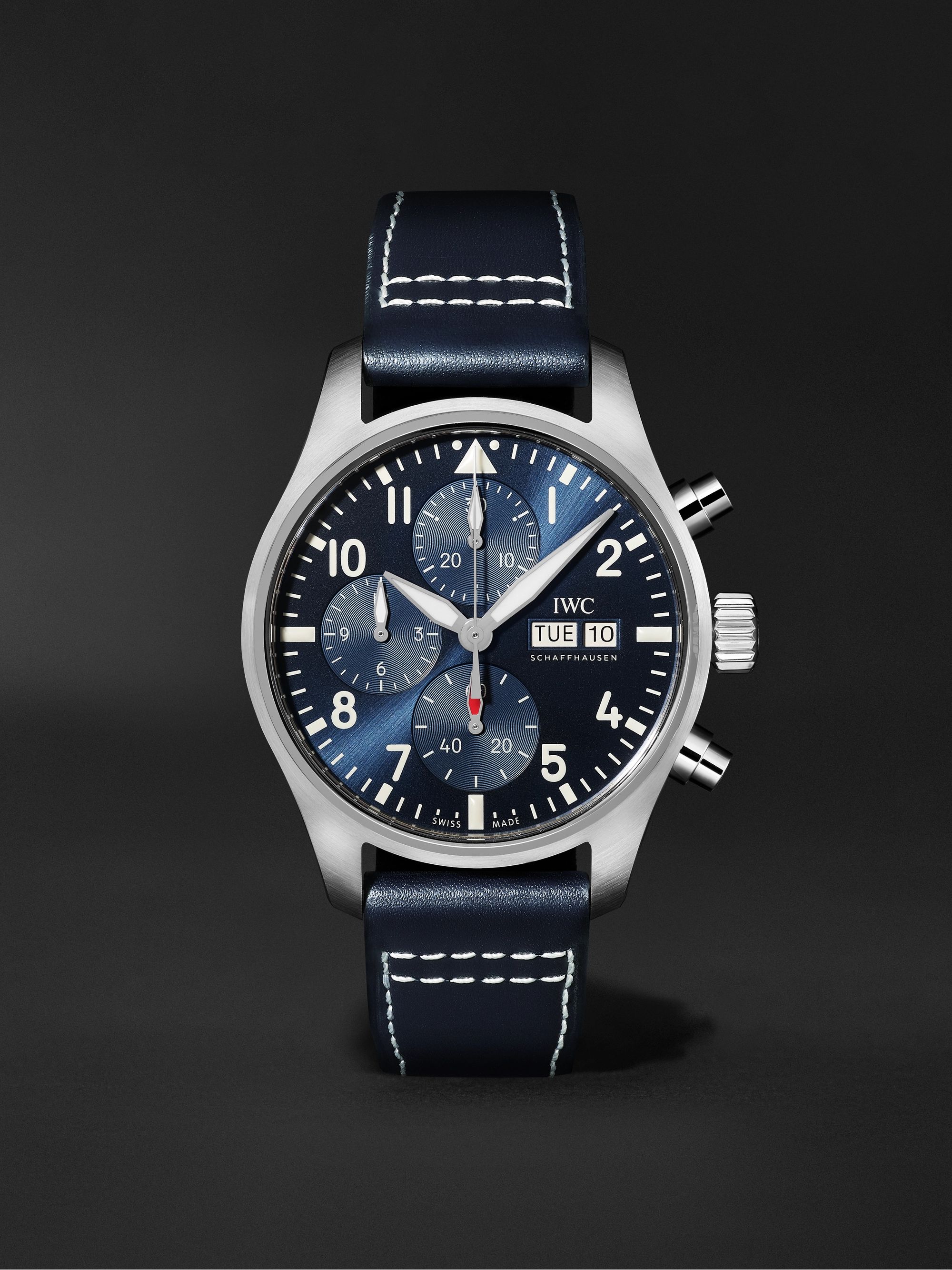 IWC SCHAFFHAUSEN Pilot's Watch Automatic Chronograph 41mm Stainless Steel and Leather Watch, Ref. No. 	IW388101