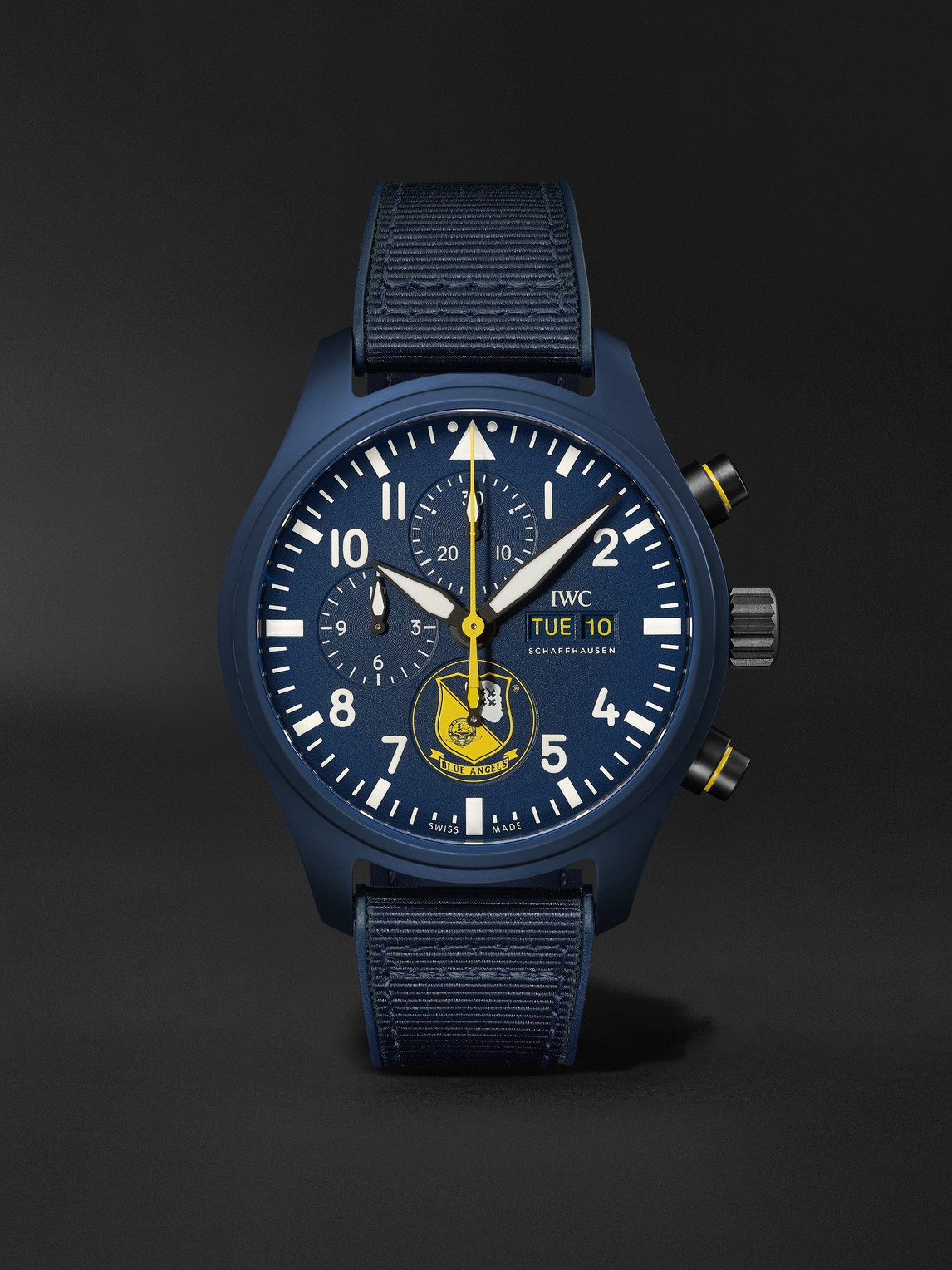 Iwc Schaffhausen Pilot's Blue Angels Ii Limited Edition Automatic Chronograph 44.5mm Ceramic And Textile Watch, Ref.