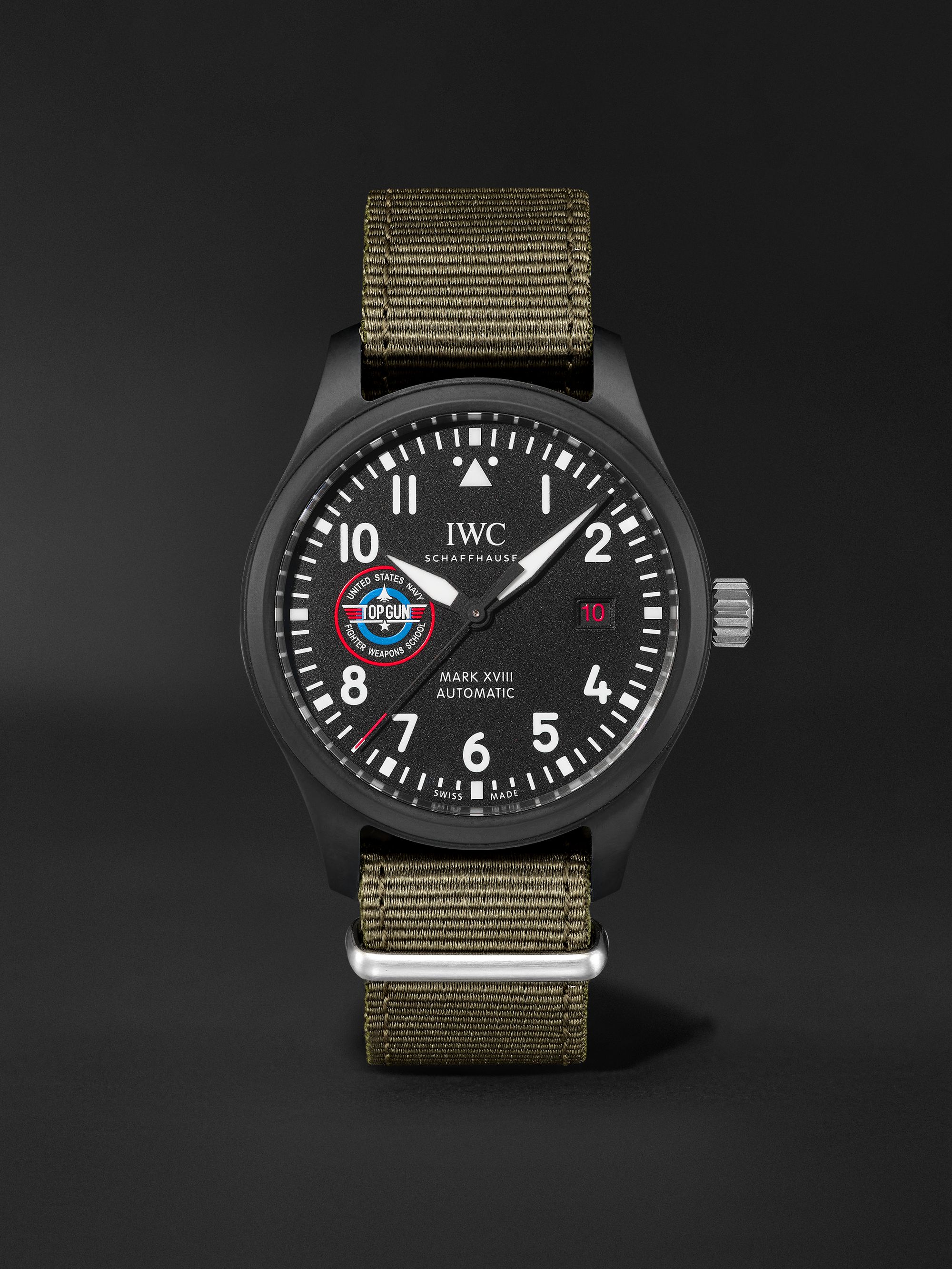IWC SCHAFFHAUSEN Pilot's Watch MARK XVII SFTI Limited Edition Automatic Ceramic and Webbing Watch, Ref. No. IW324712