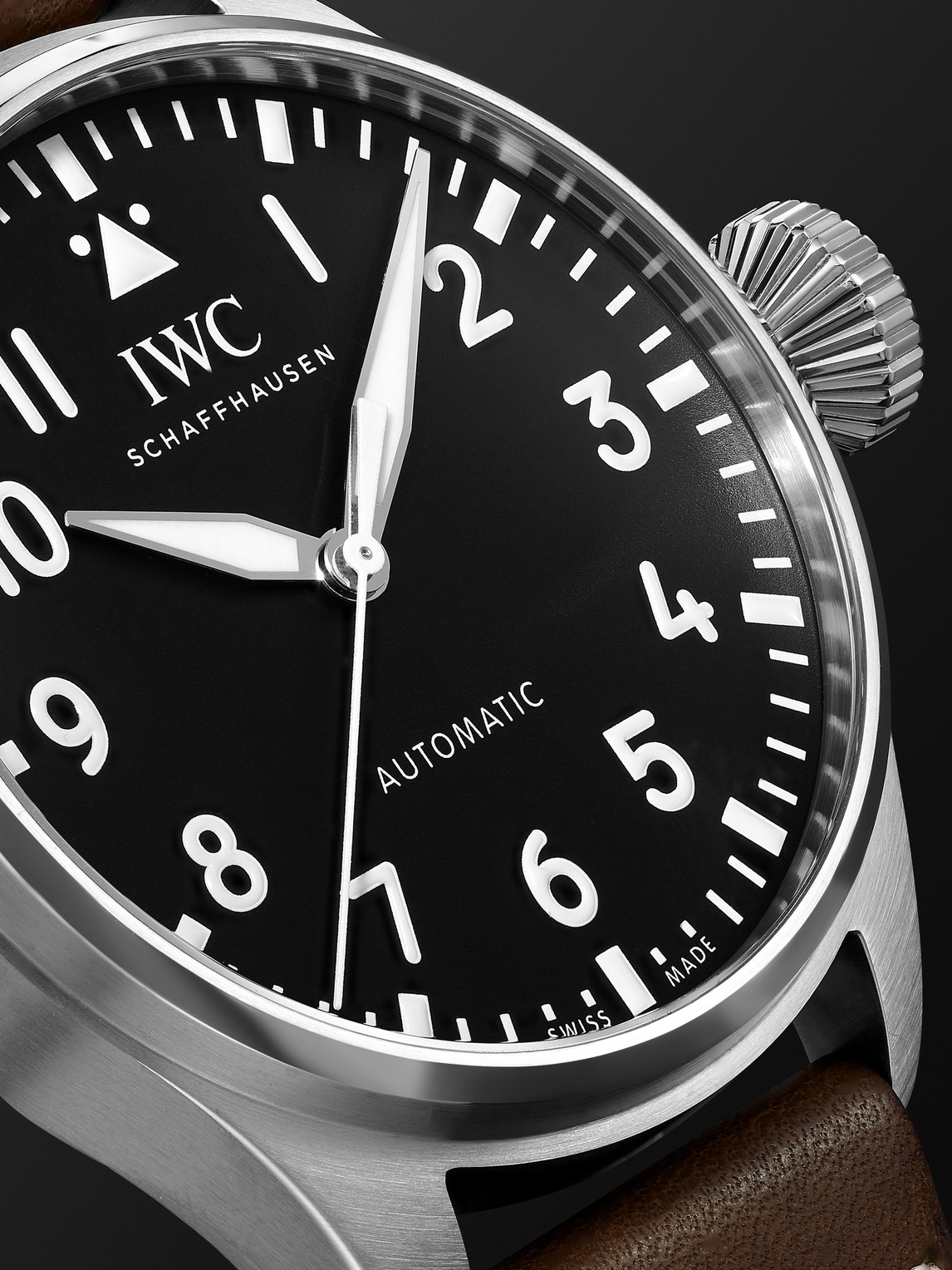 Shop Iwc Schaffhausen Big Pilot's Automatic 43mm Stainless Steel And Leather Watch, Ref. No. Iw329301 In Unknown