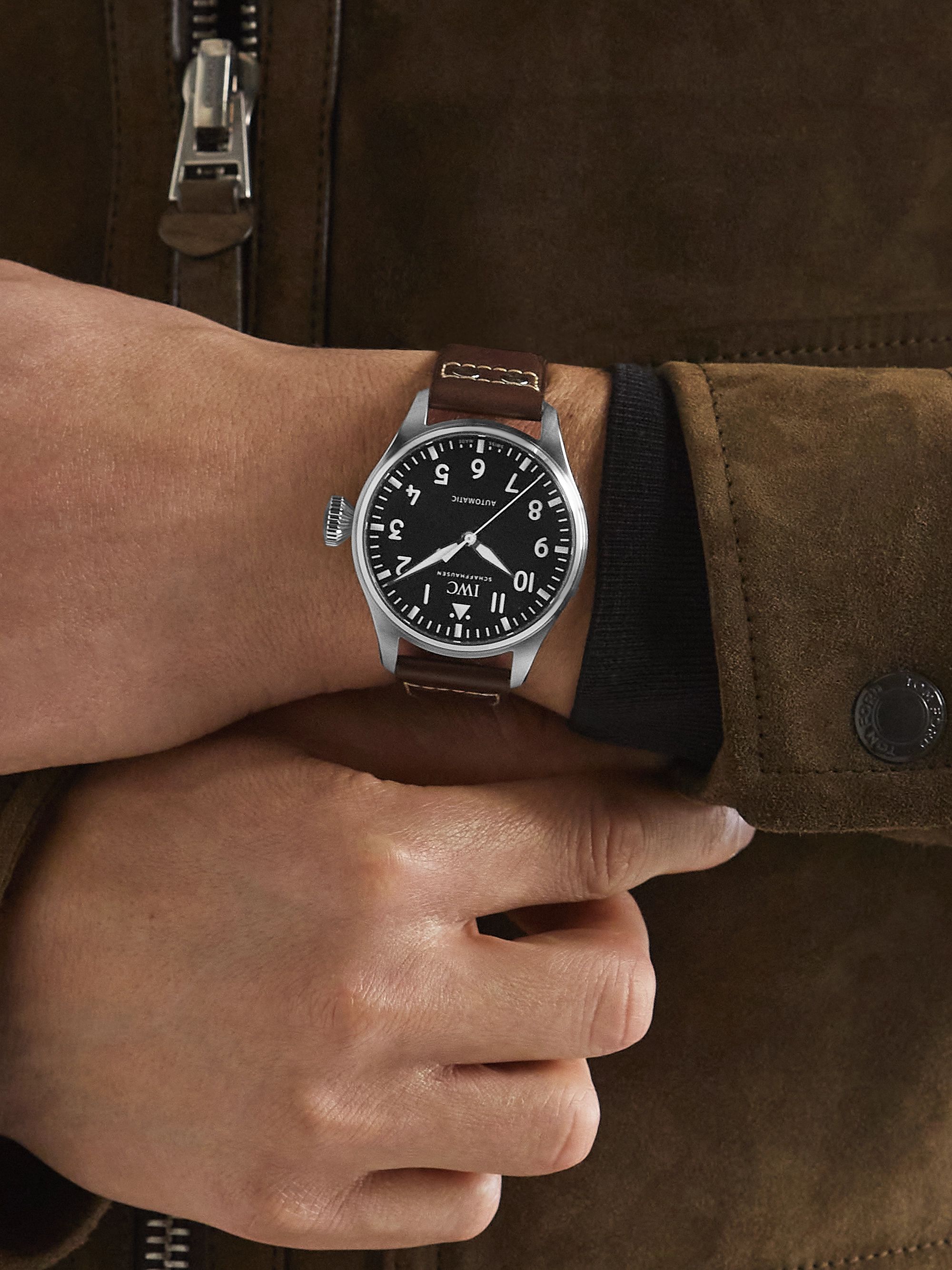IWC SCHAFFHAUSEN Big Pilot s Automatic 43mm Stainless Steel and Leather Watch Ref. No. IW329301 for Men MR PORTER