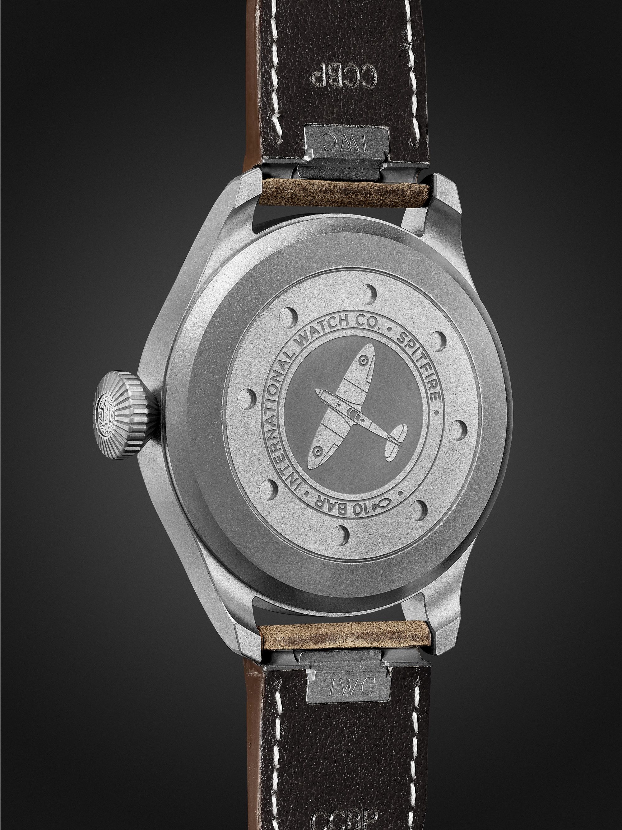 IWC SCHAFFHAUSEN Big Pilot's Watch Spitfire 43mm Titanium and Leather Watch, Ref No. IW329701