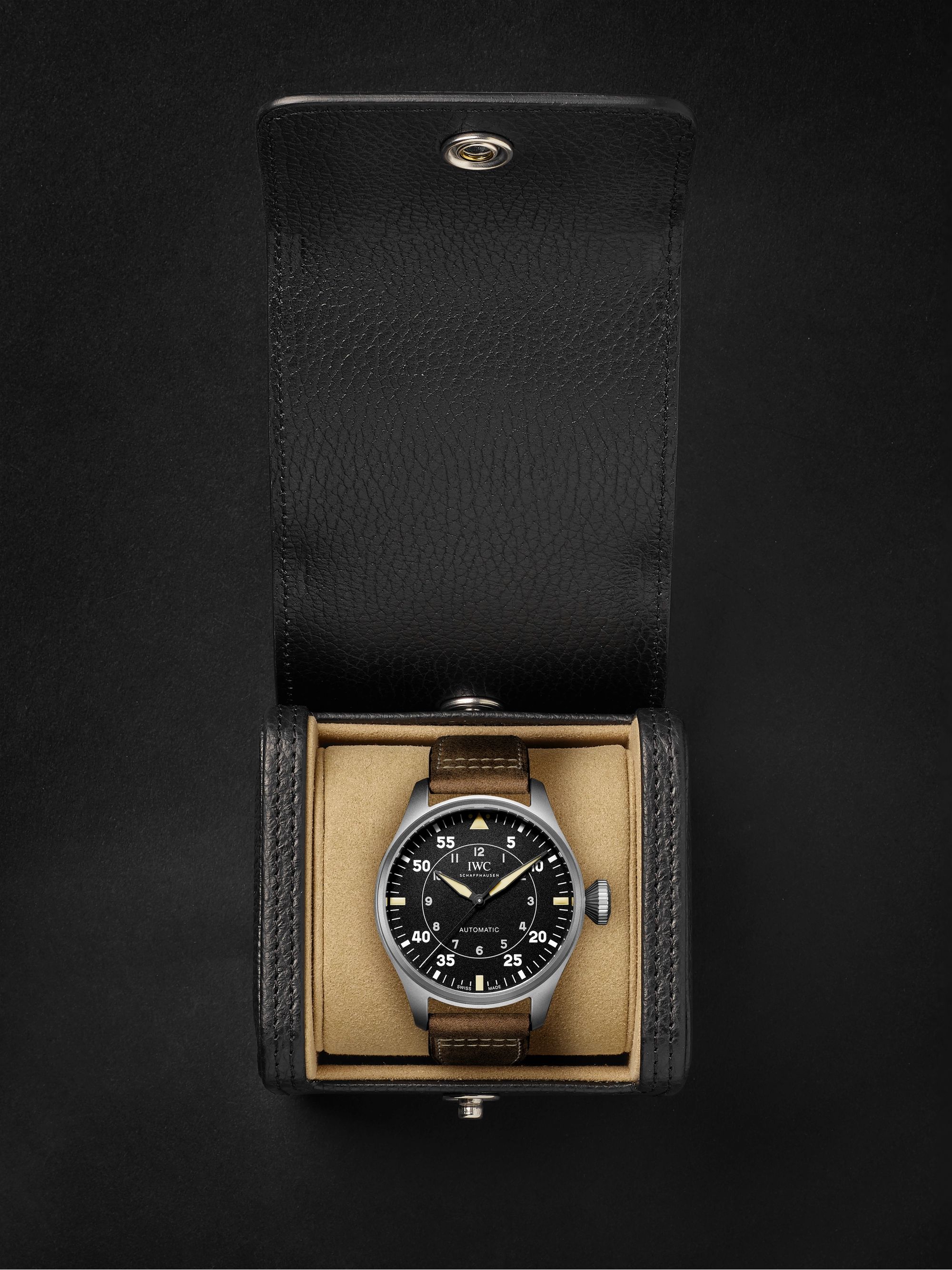 IWC SCHAFFHAUSEN Big Pilot's Watch Spitfire 43mm Titanium and Leather Watch, Ref No. IW329701