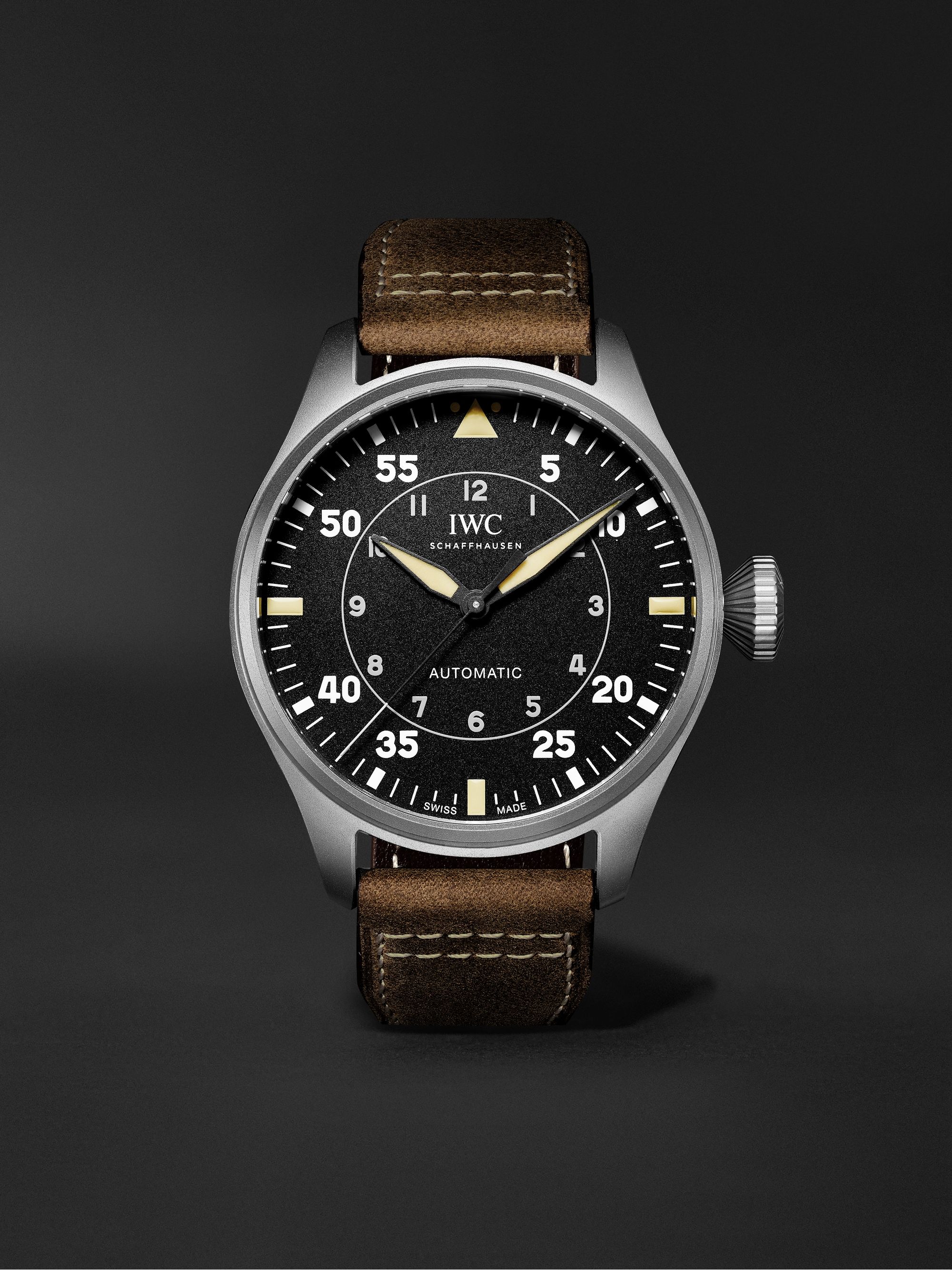 IWC SCHAFFHAUSEN Big Pilot's Watch Spitfire 43mm Titanium and Leather Watch, Ref No. IW329701