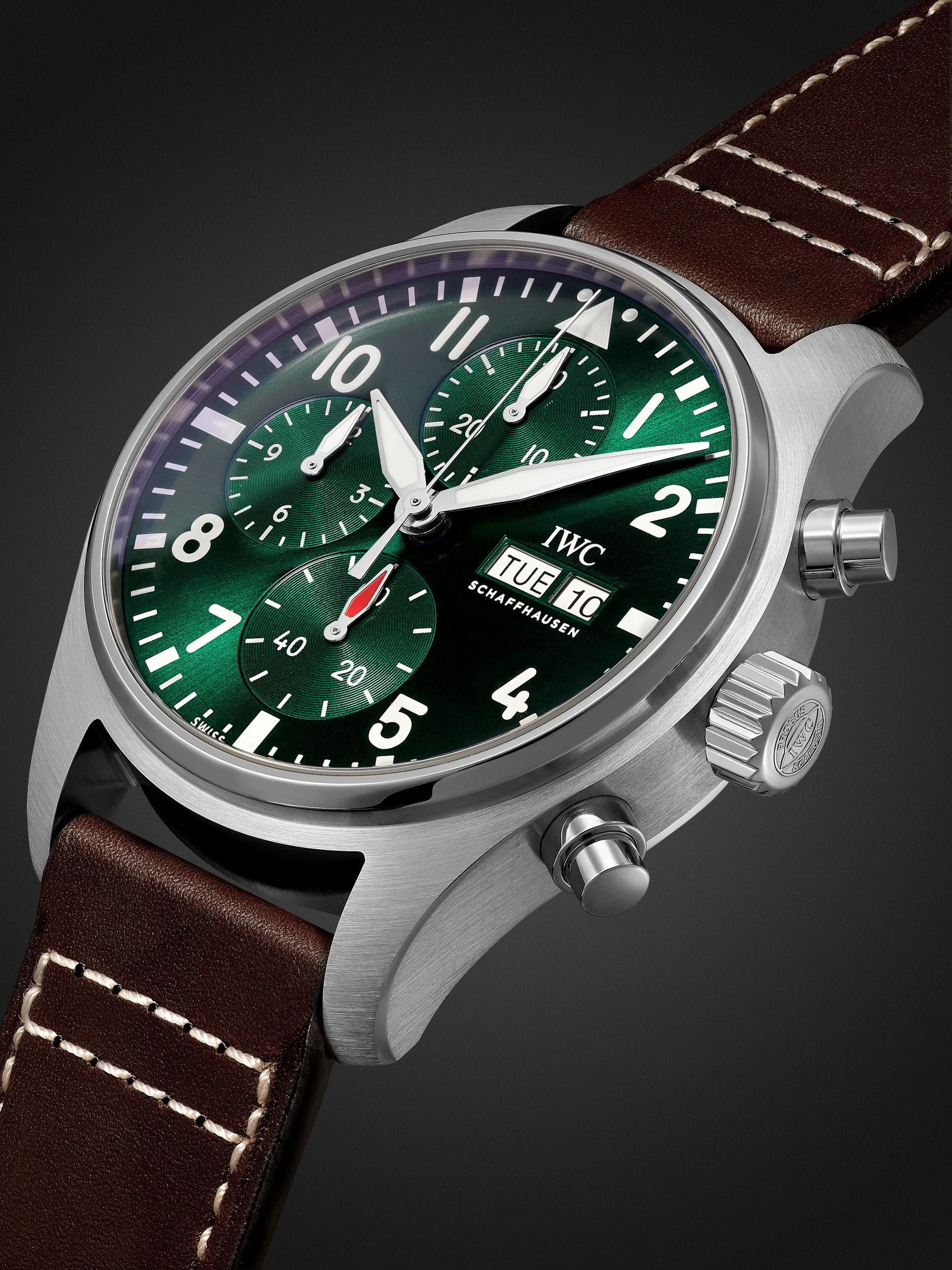 IWC SCHAFFHAUSEN Pilot's Automatic Chronograph 41mm Stainless Steel and Leather Watch, Ref. No. IW388103