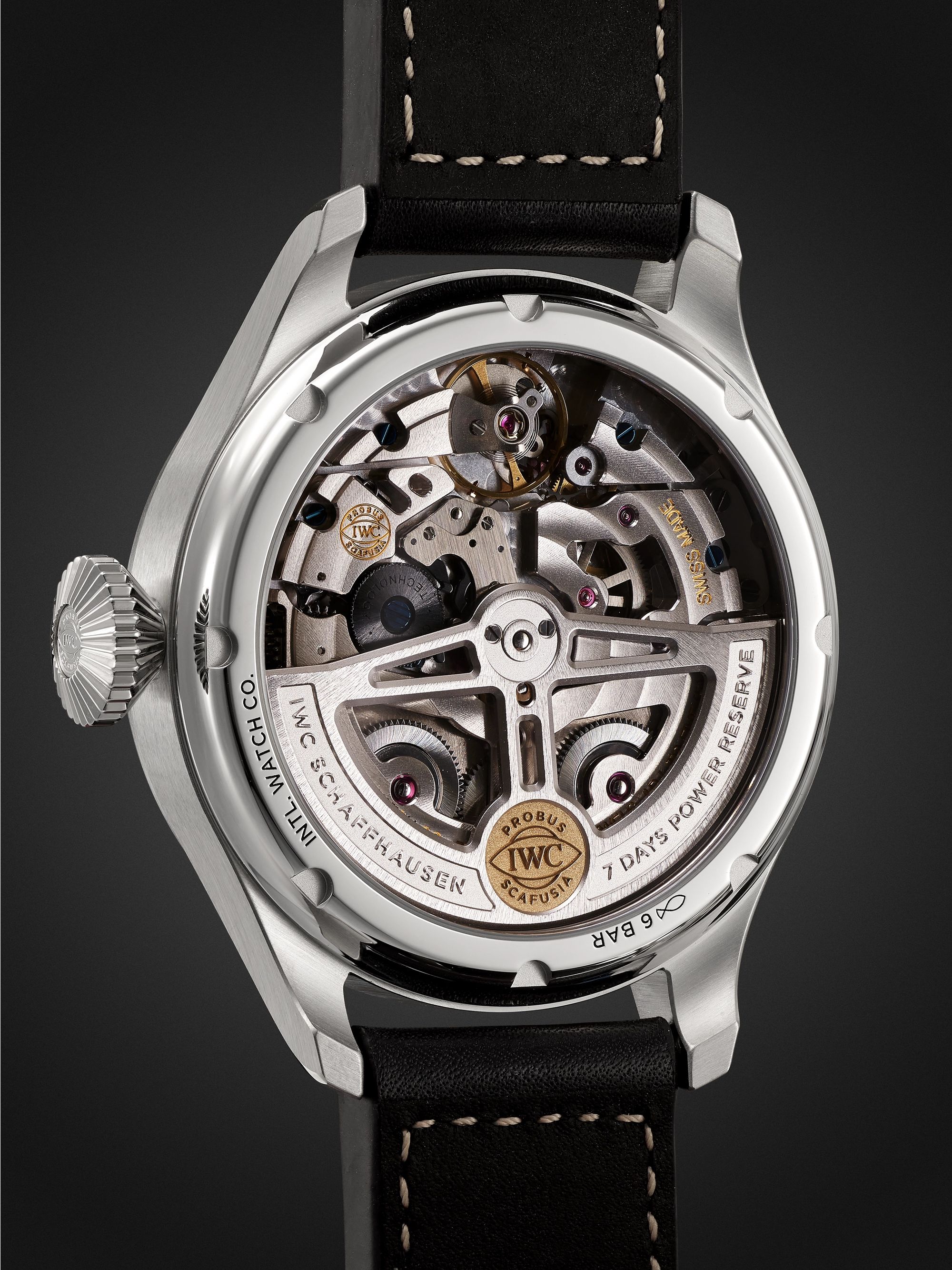 IWC SCHAFFHAUSEN Big Pilot's Automatic Perpetual Calendar 46.2mm Stainless Steel and Leather Watch, Ref. No. IW503605