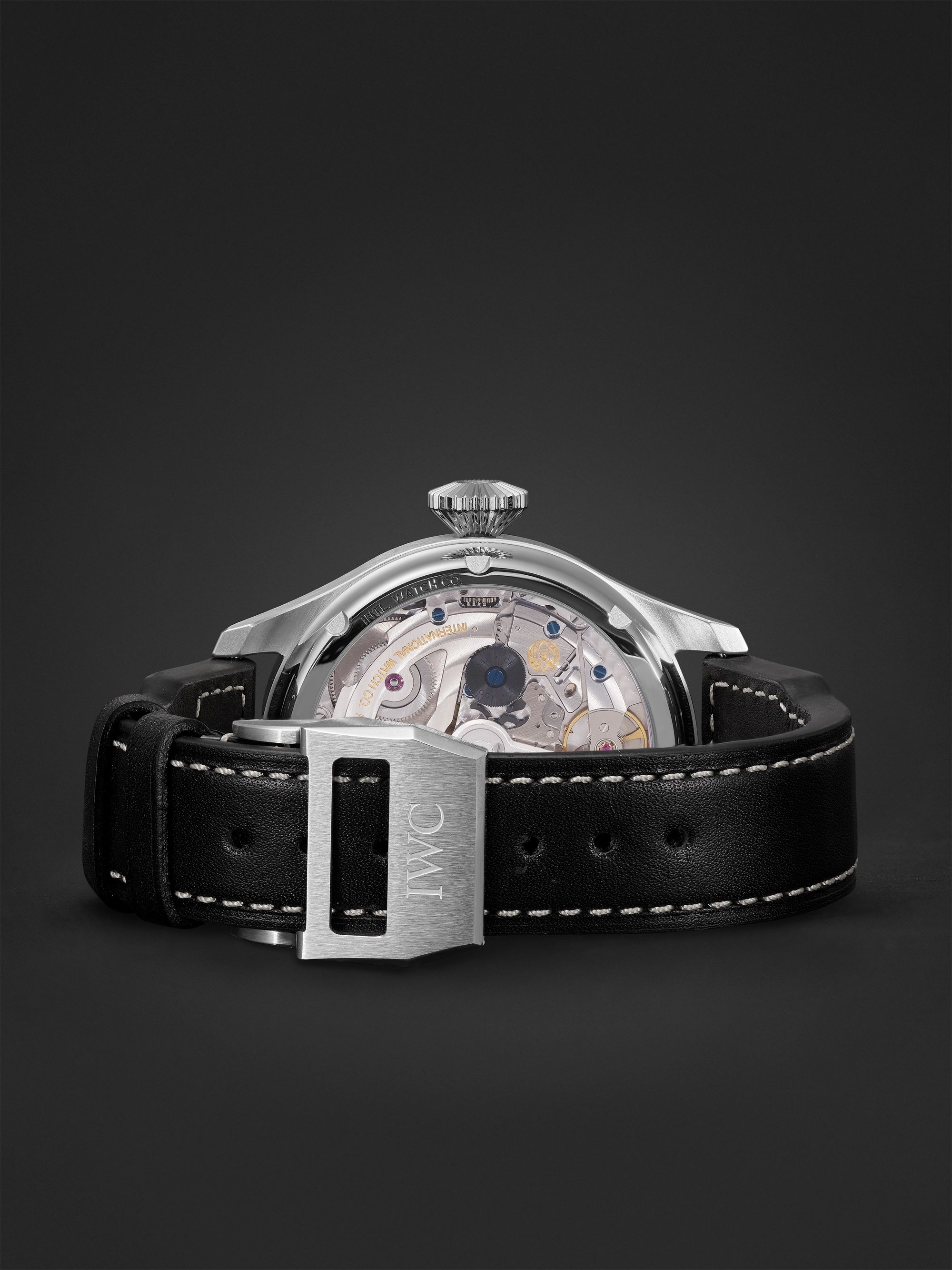 IWC SCHAFFHAUSEN Big Pilot's Automatic Perpetual Calendar 46.2mm Stainless Steel and Leather Watch, Ref. No. IW503605