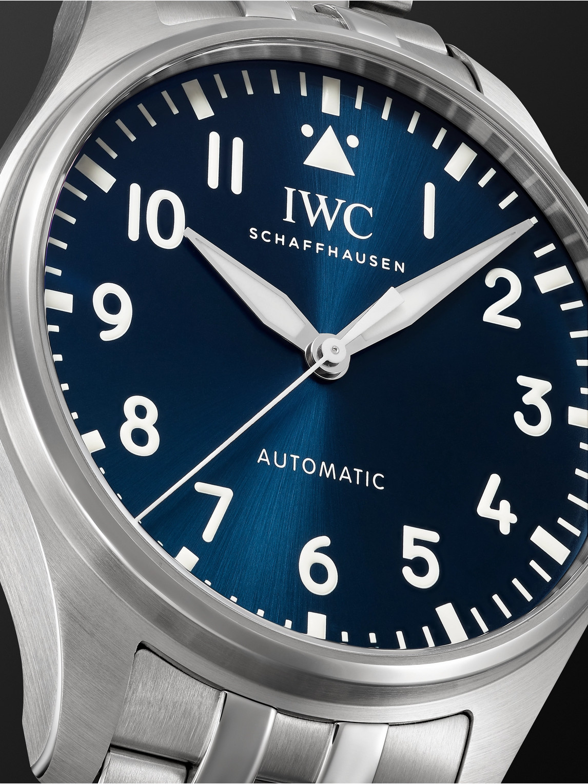 Shop Iwc Schaffhausen Big Pilot's Automatic 43mm Stainless Steel Watch, Ref. No. Iw329304 In Blue