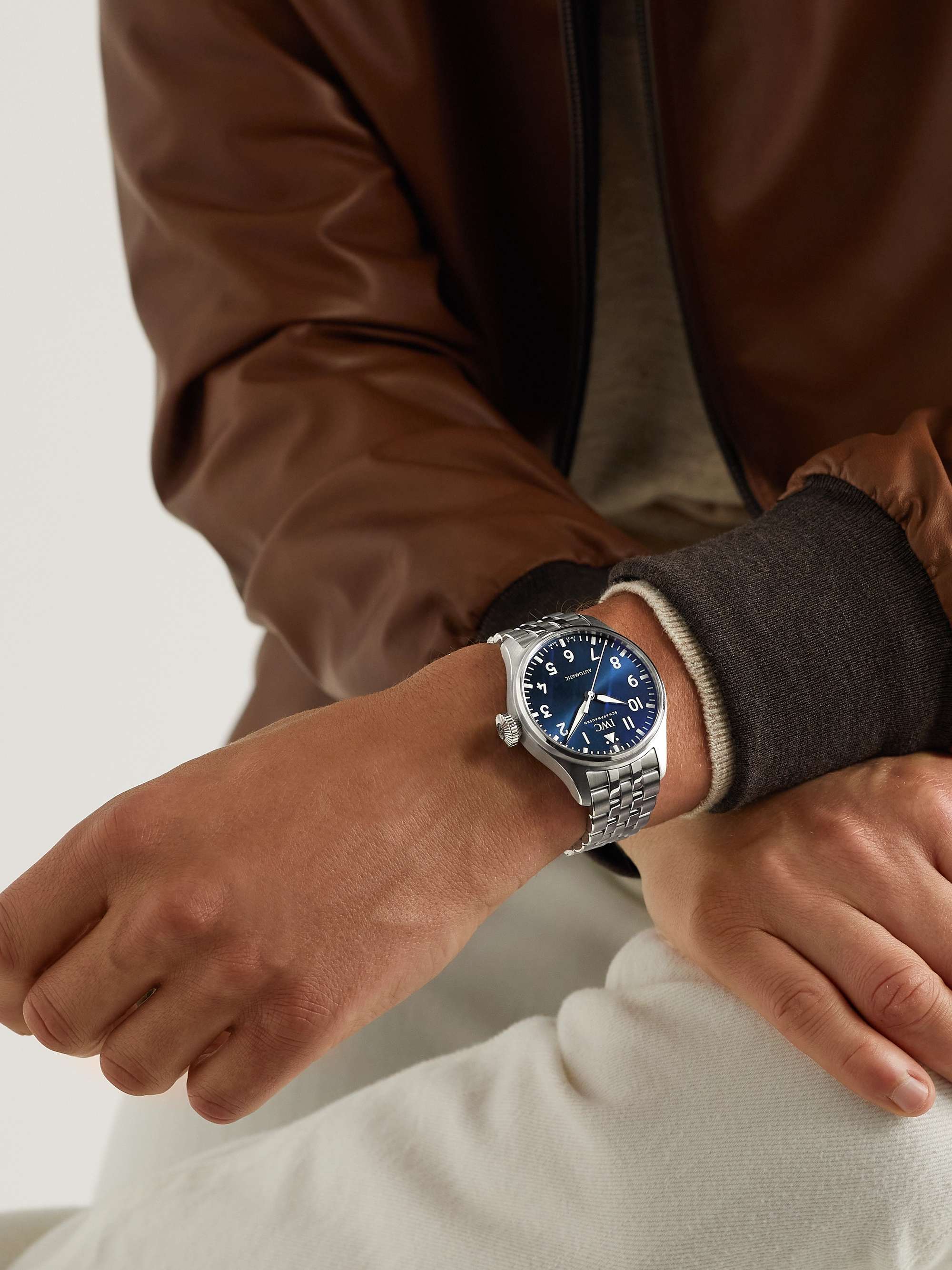 Green Big Pilot's Spitfire Automatic 43mm Bronze and Leather Watch 