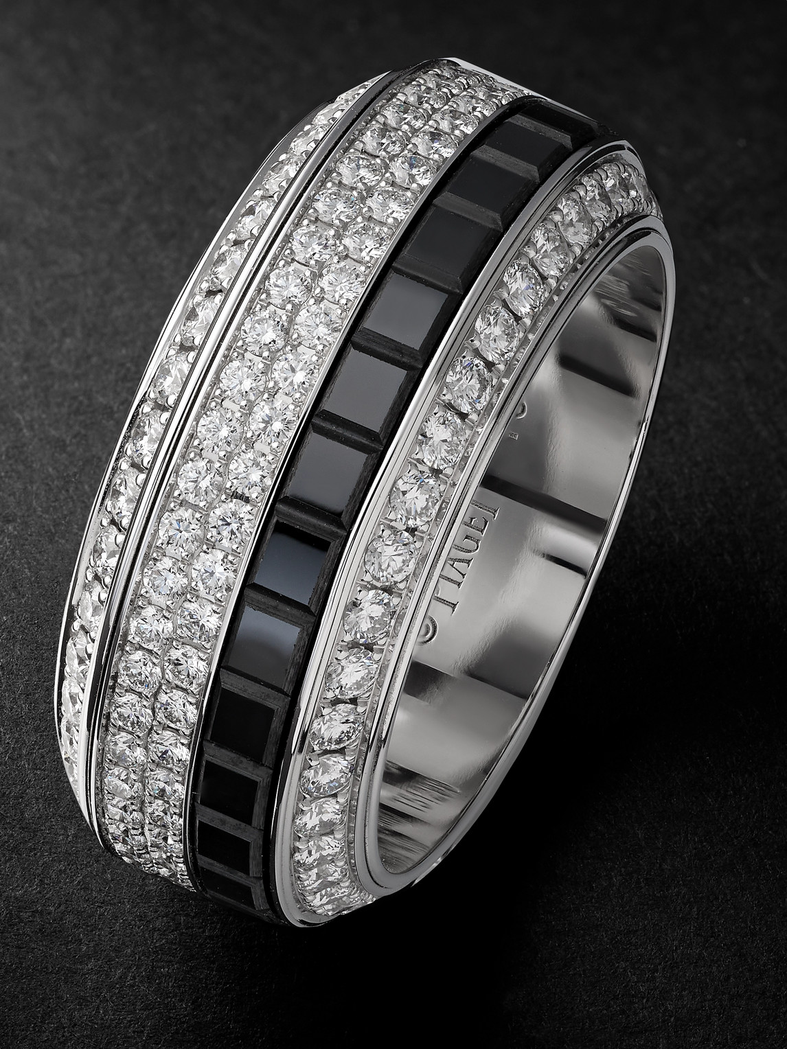 Shop Piaget Possession 18-karat White Gold, Diamond And Ceramic Ring In Silver