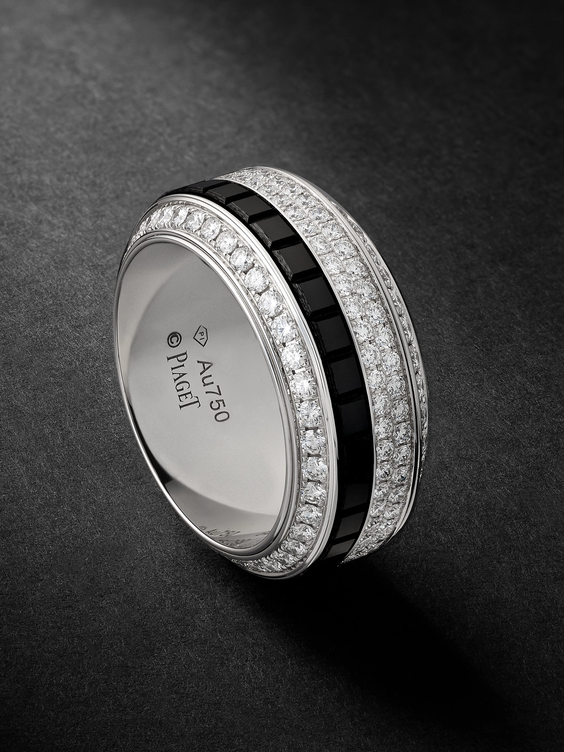 Piaget Possession 18-karat White Gold, Diamond And Ceramic Ring In Silver