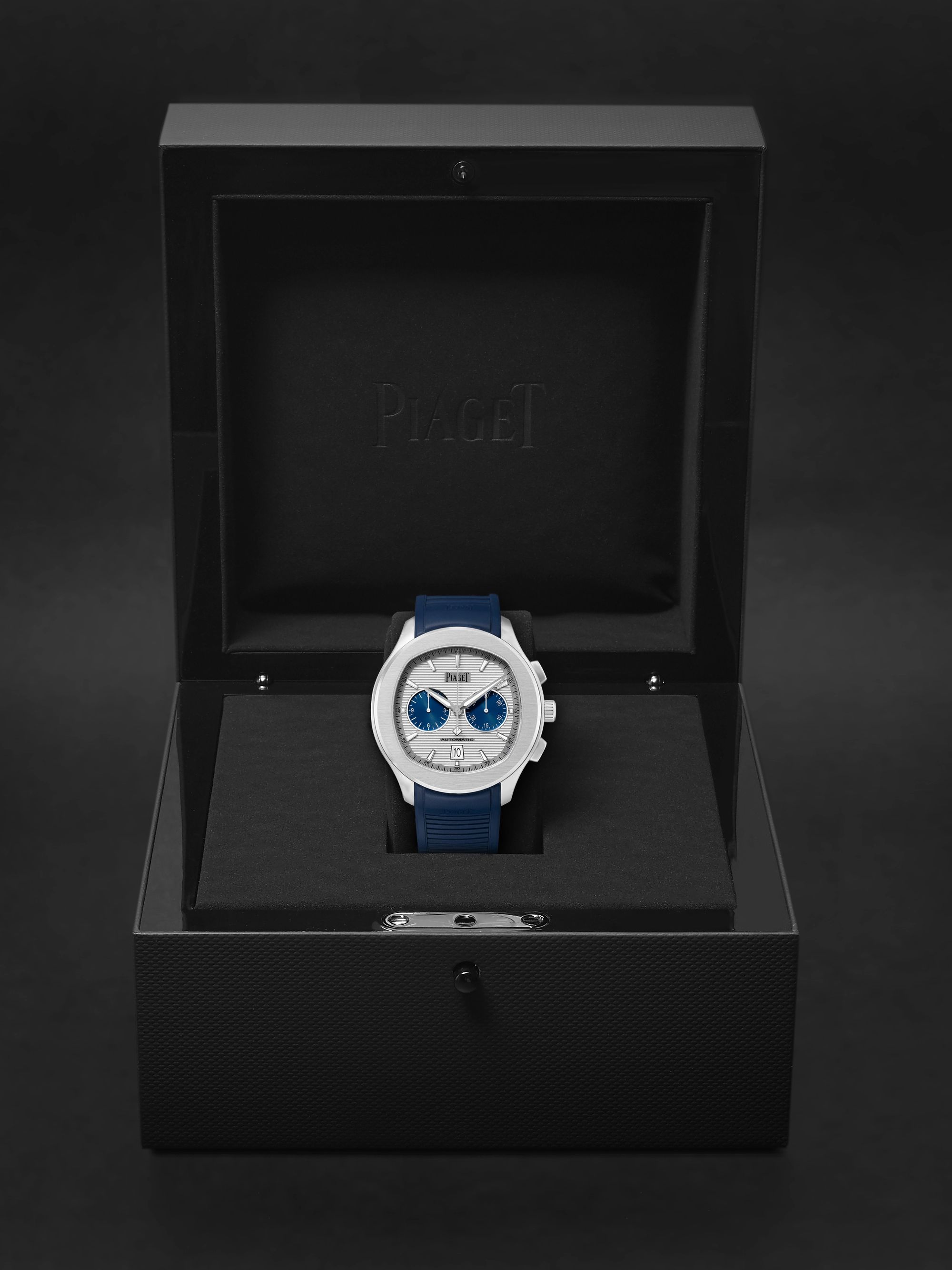 PIAGET Polo Automatic Chronograph 42mm Stainless Steel and Rubber Watch, Ref. No. G0A46013