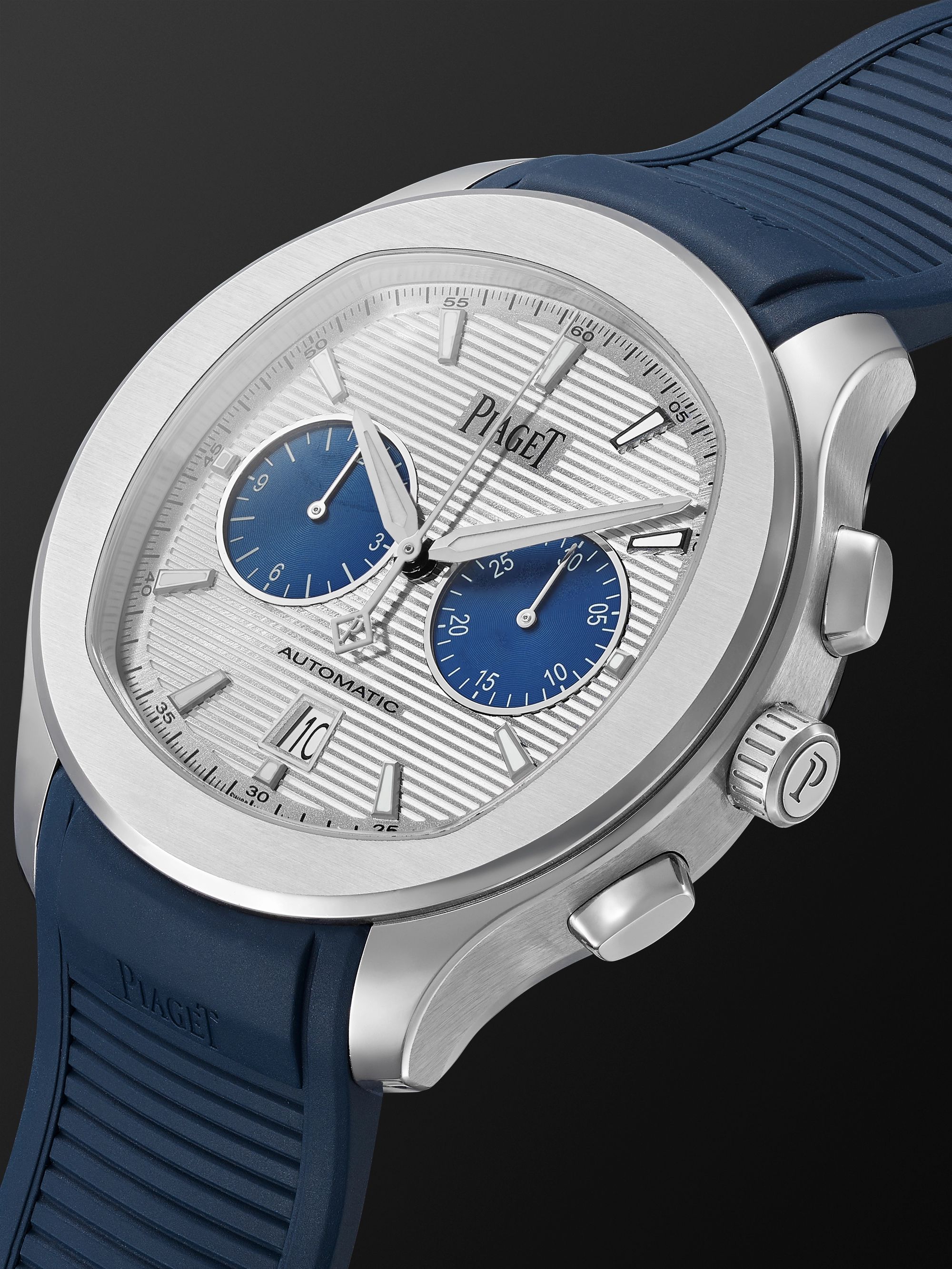 PIAGET Polo Automatic Chronograph 42mm Stainless Steel and Rubber Watch, Ref. No. G0A46013