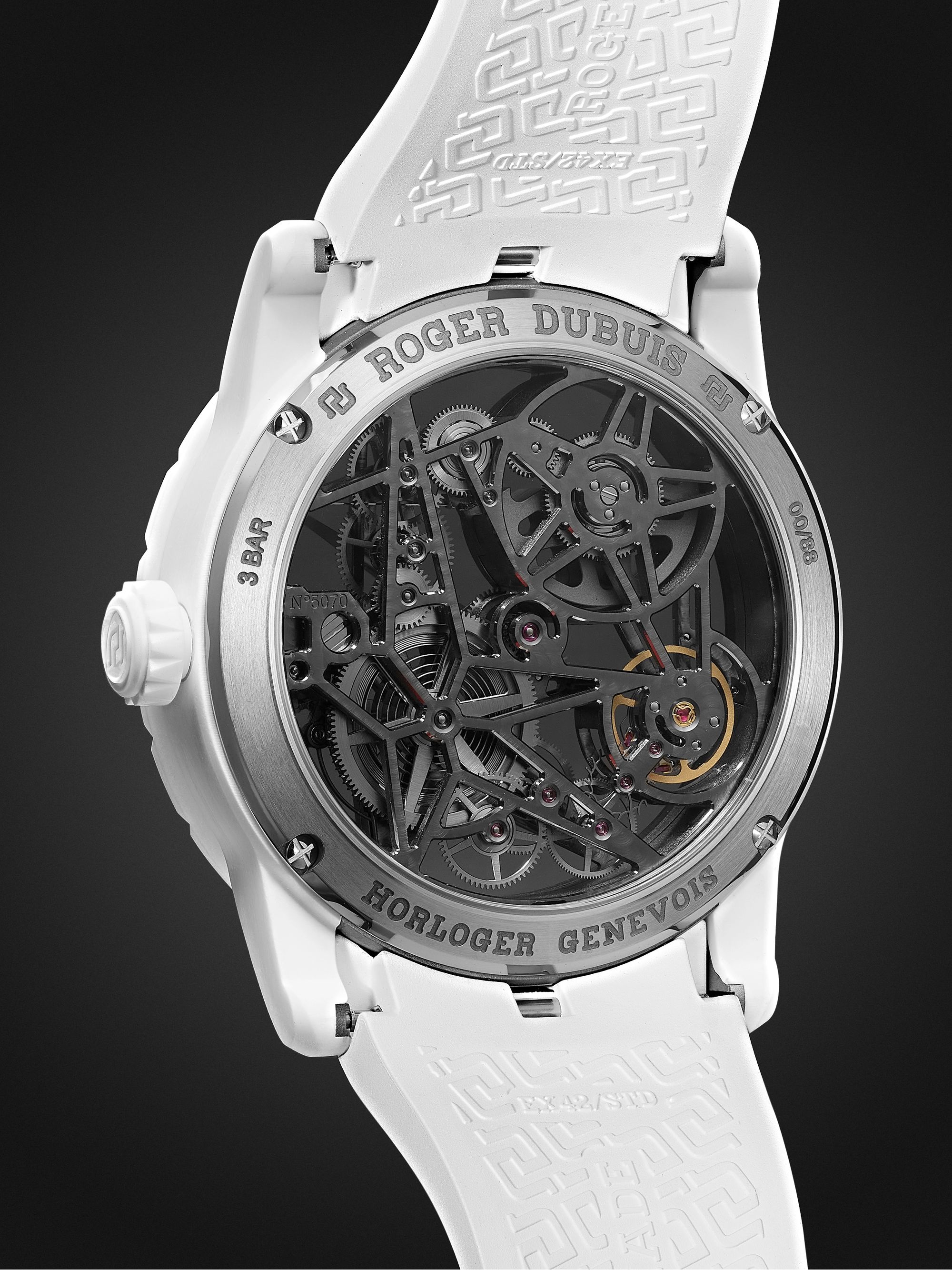 ROGER DUBUIS Excalibur Monobalancier Automatic Skeleton 42mm MCF Carbon, Titanium and Rubber Watch, Ref. No. DBEX0949