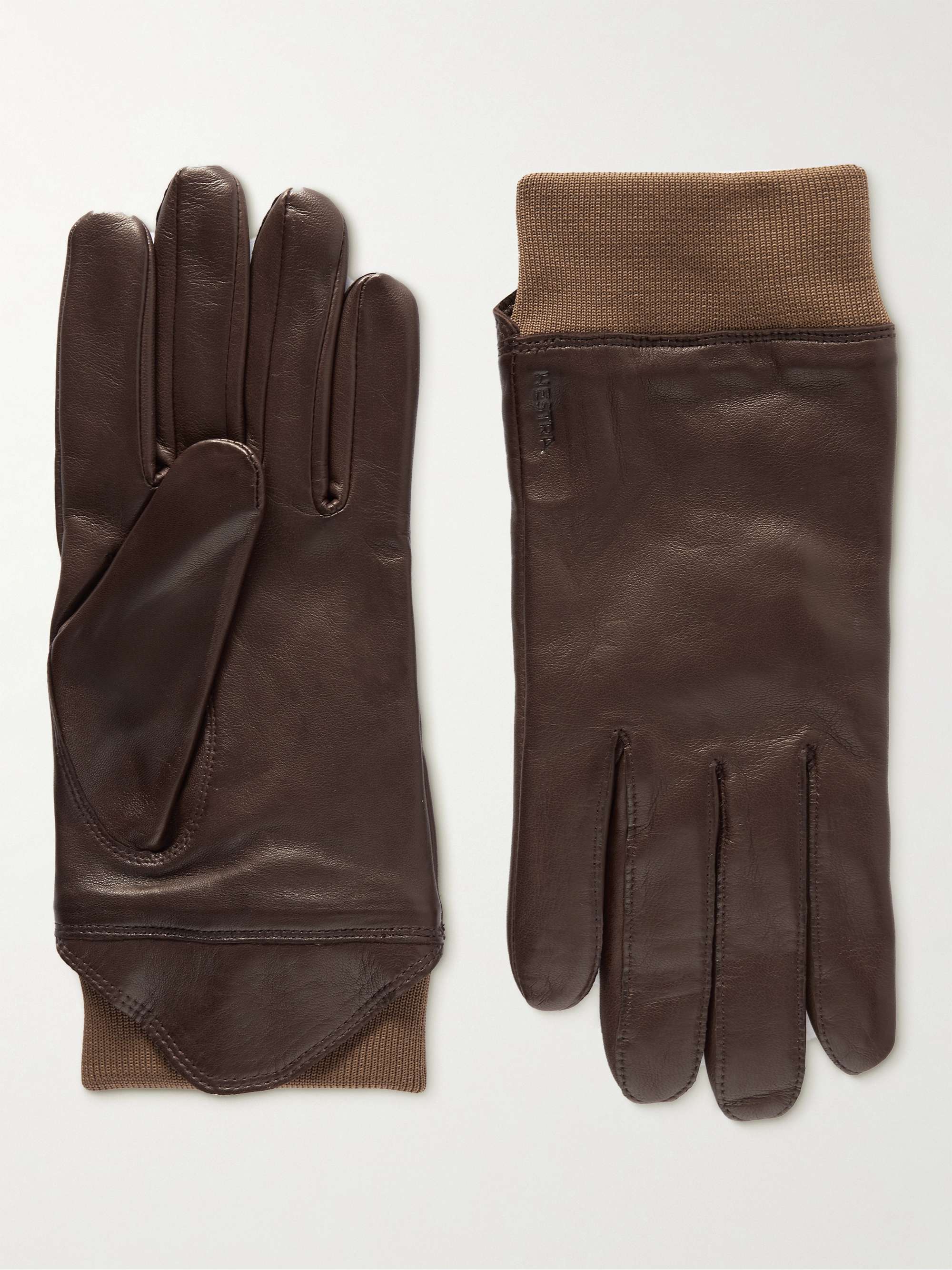 HESTRA Adrian Leather and Wool-Blend Gloves
