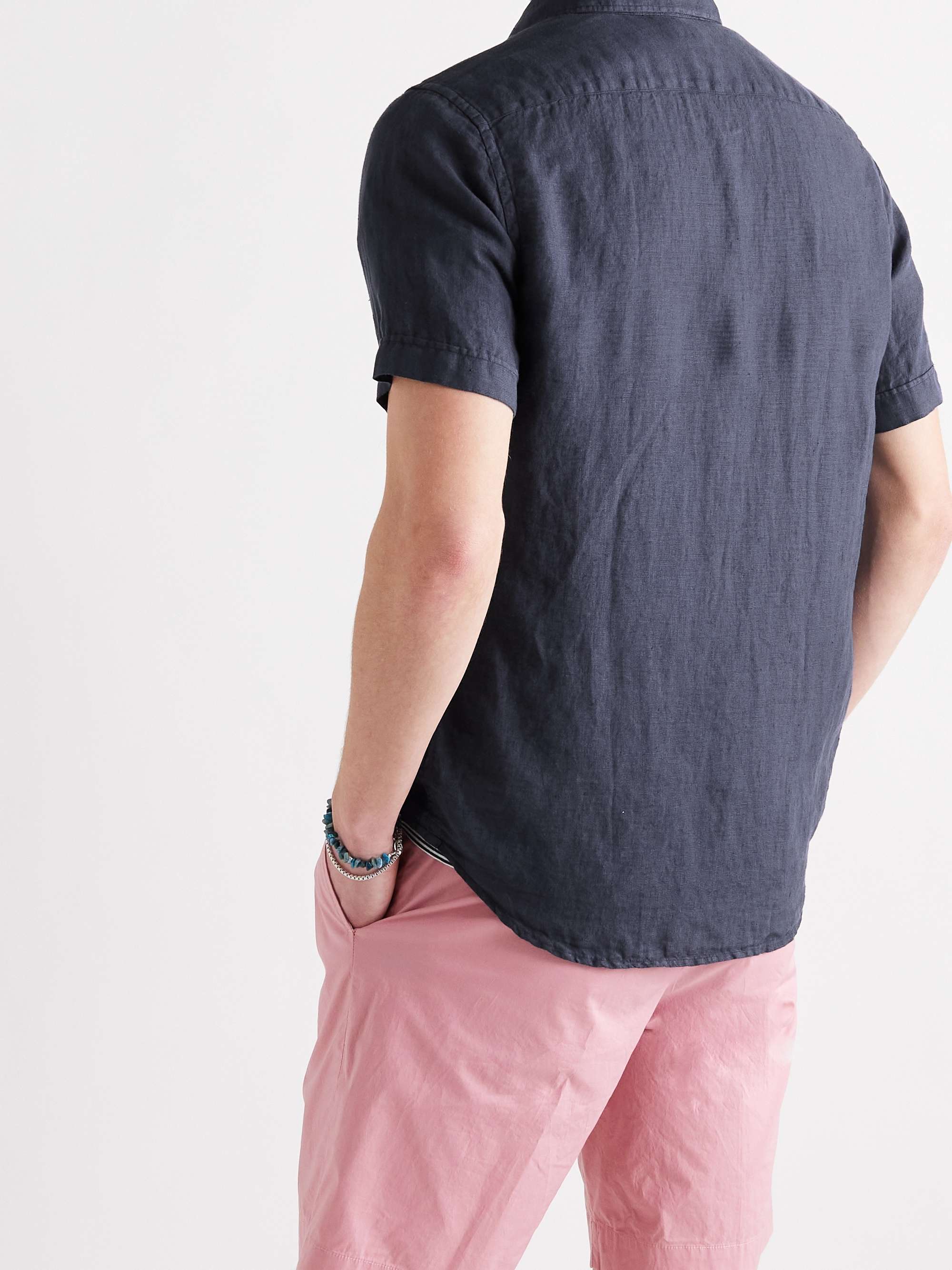INCOTEX Garment-Dyed Linen Shirt
