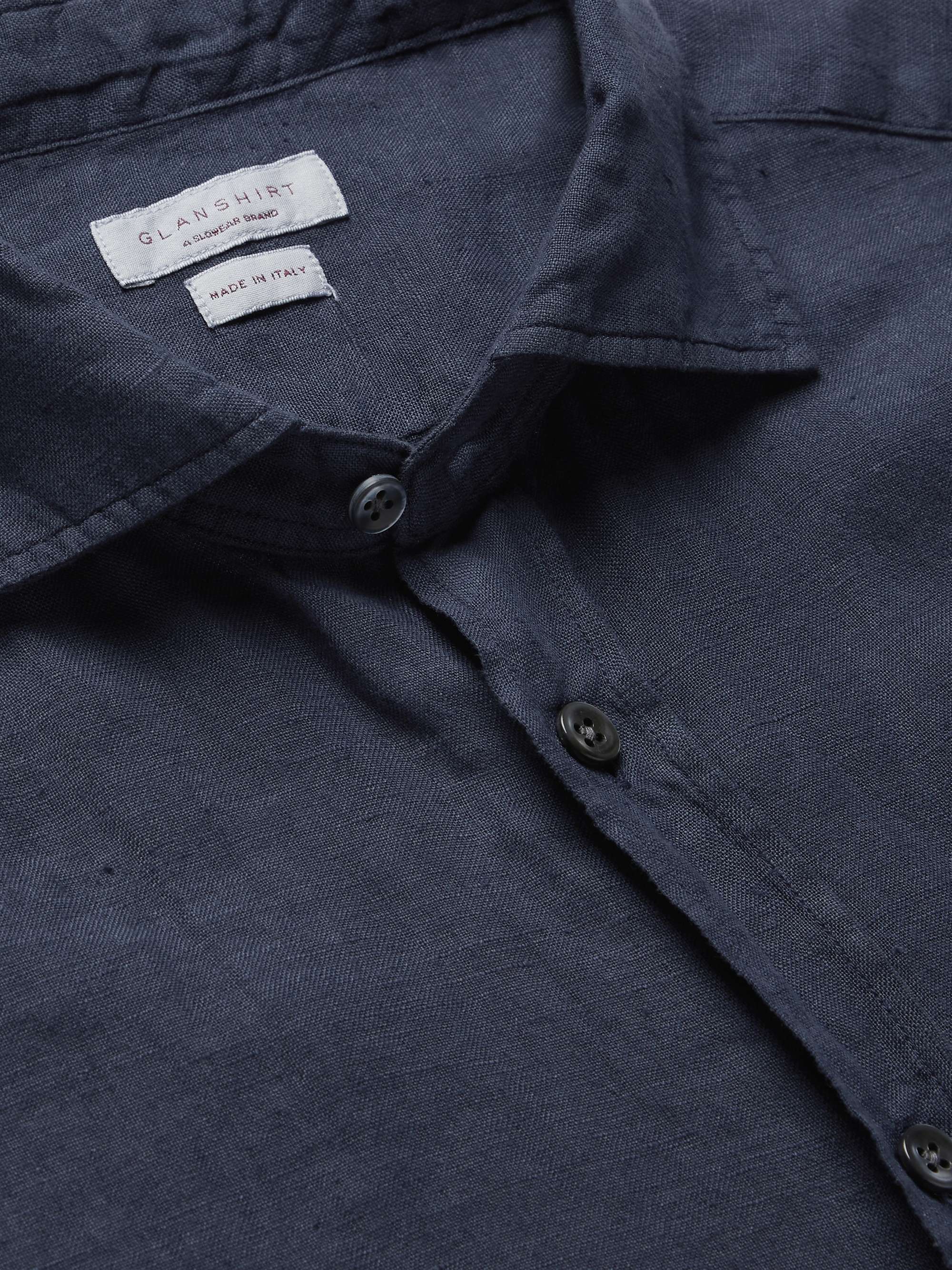 INCOTEX Garment-Dyed Linen Shirt