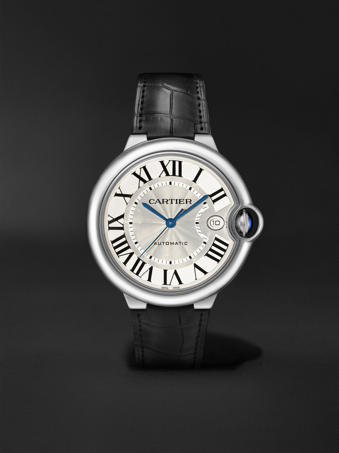 Cartier Ballon Bleu De  Automatic 40mm Stainless Steel And Alligator Watch, Ref. No. Wsbb0039 In Silver