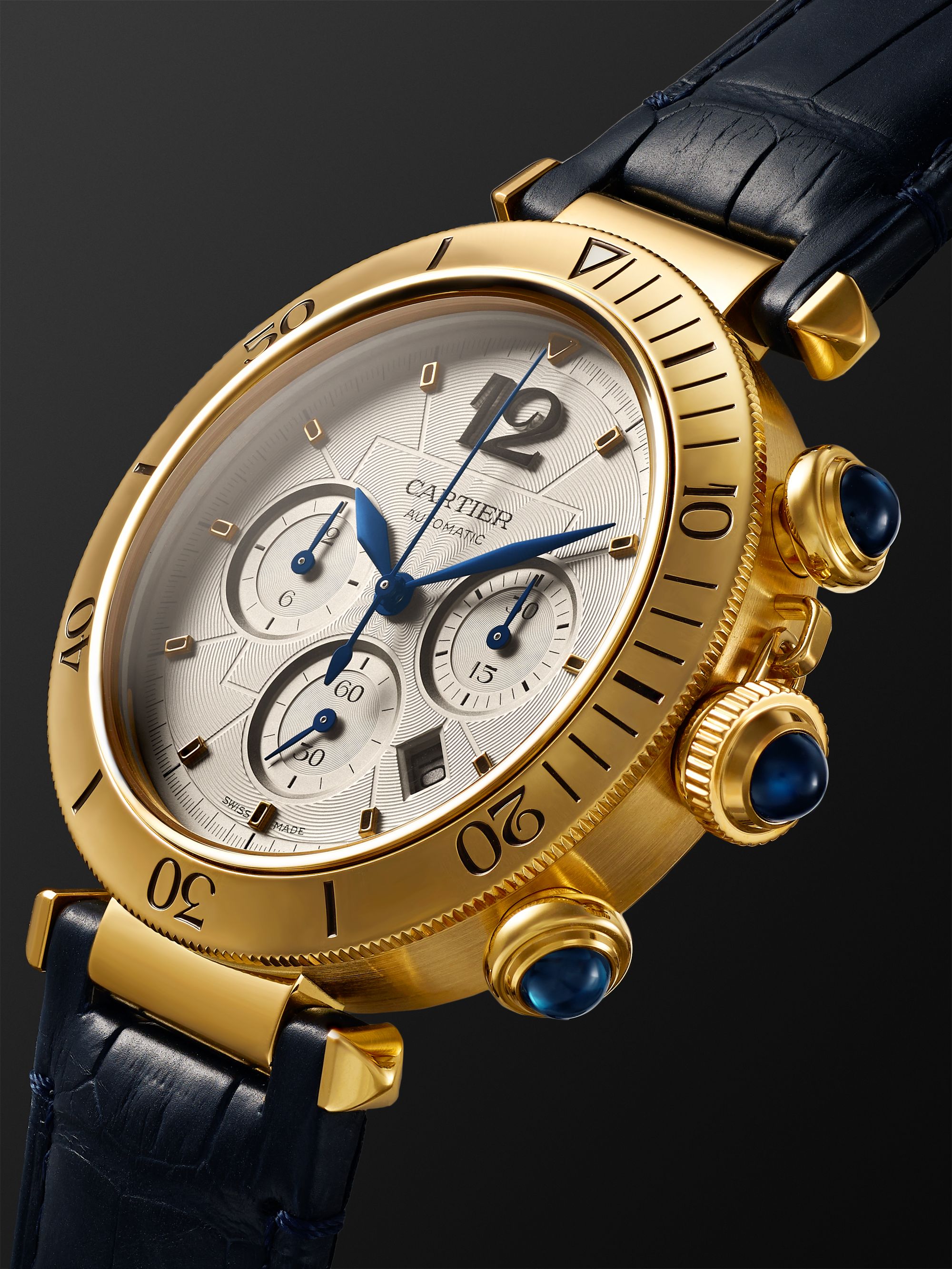 CARTIER Pasha de Cartier Automatic Chronograph 41mm 18-Karat Gold and ...