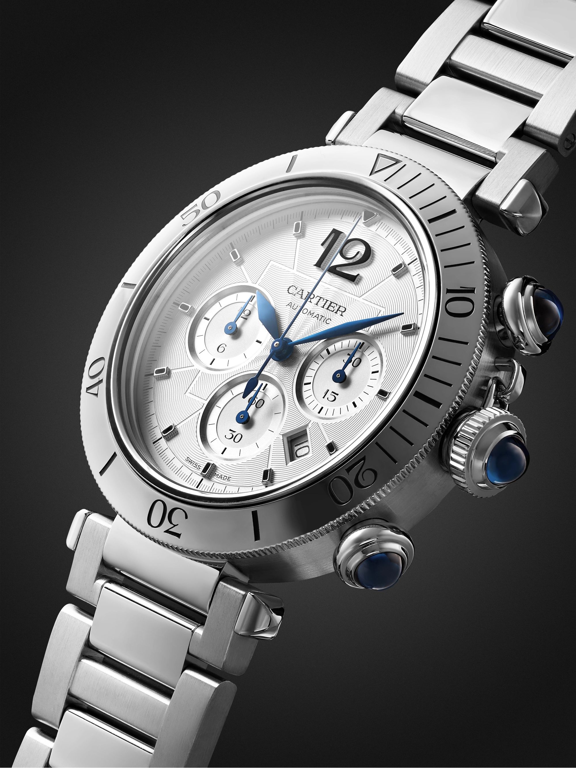 CARTIER Pasha de Cartier Automatic Chronograph 41mm Stainless Steel Watch, Ref. No. WSPA0018