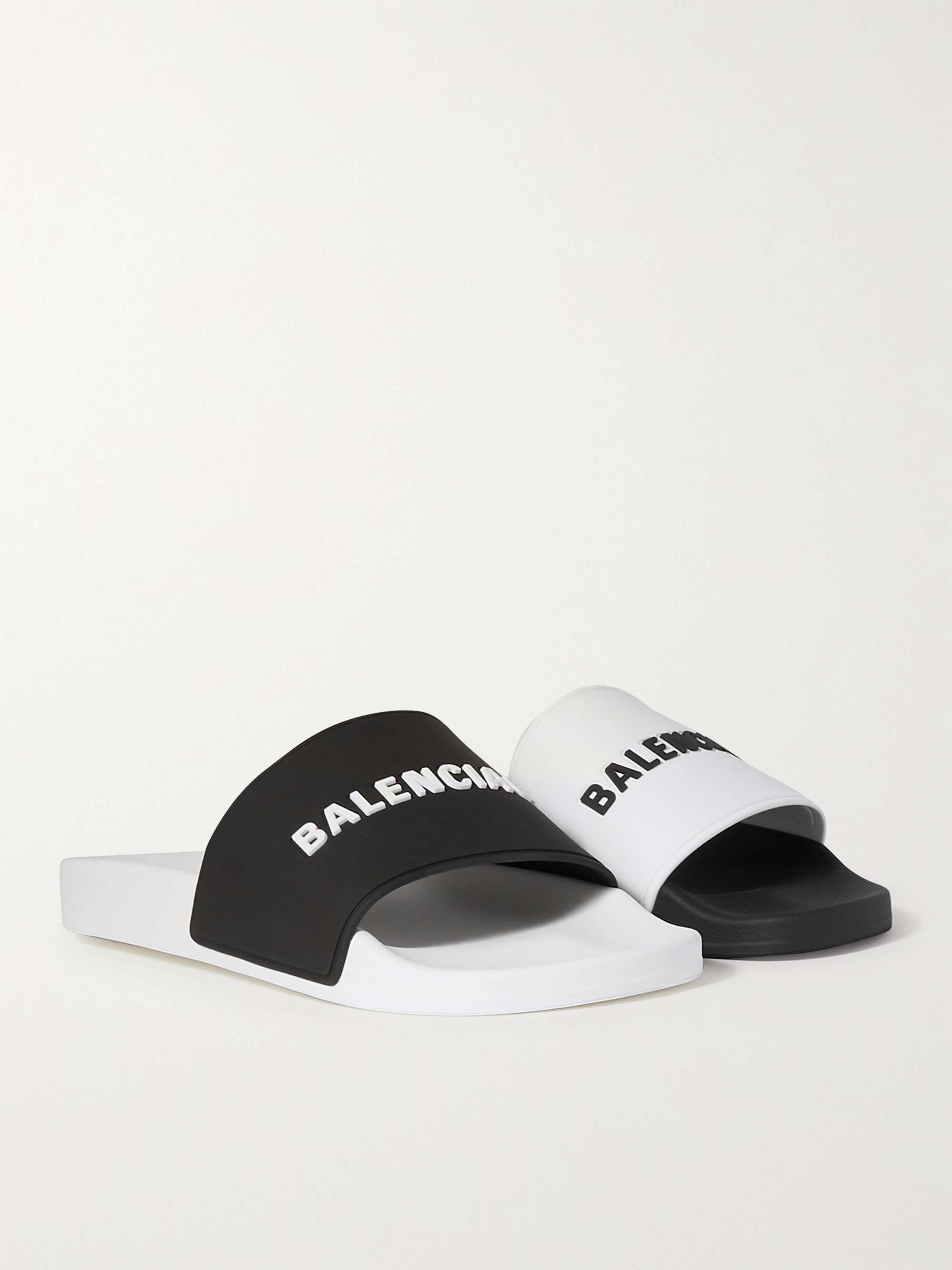 BALENCIAGA Logo-Detailed Rubber Slides for Men | MR PORTER