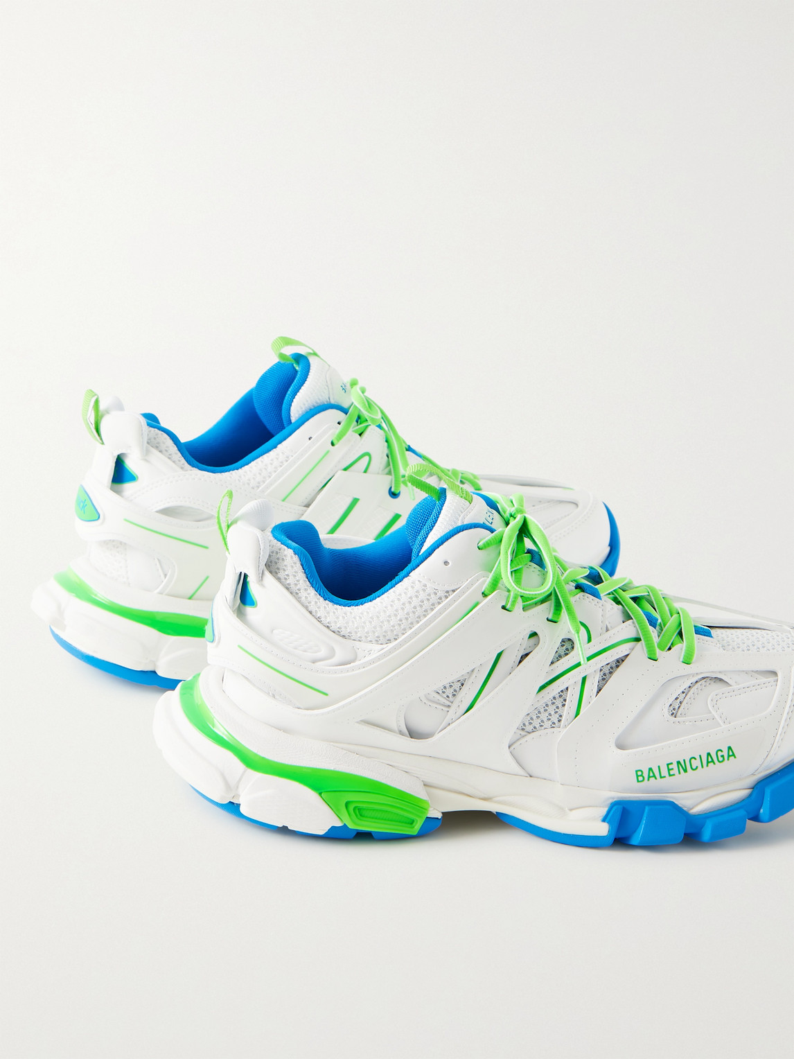 Shop Balenciaga Track Nylon, Mesh And Rubber Sneakers In White
