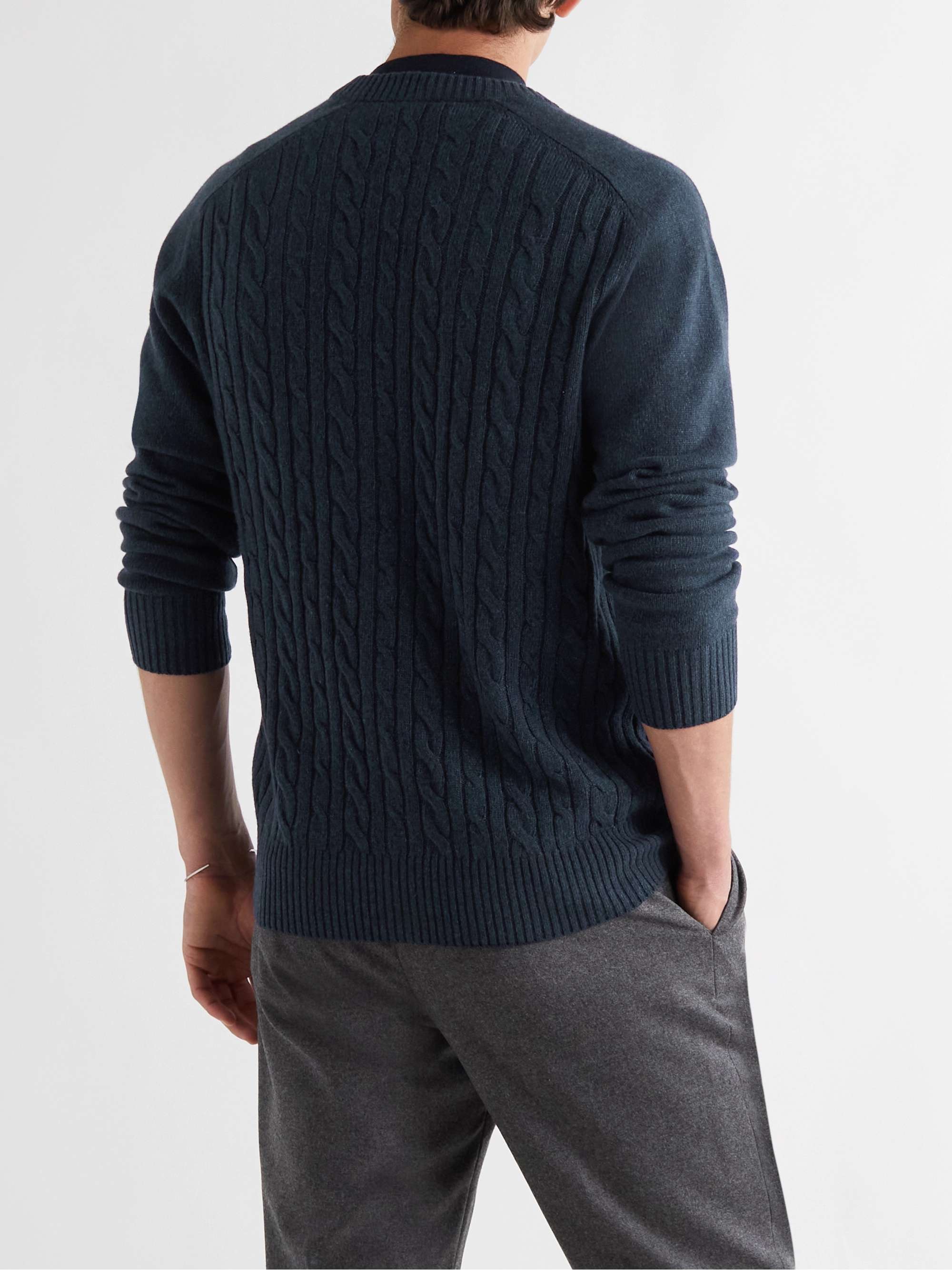 LORO PIANA Cable-Knit Baby Cashmere Cardigan